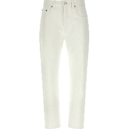 White Cotton High-Waisted Jean