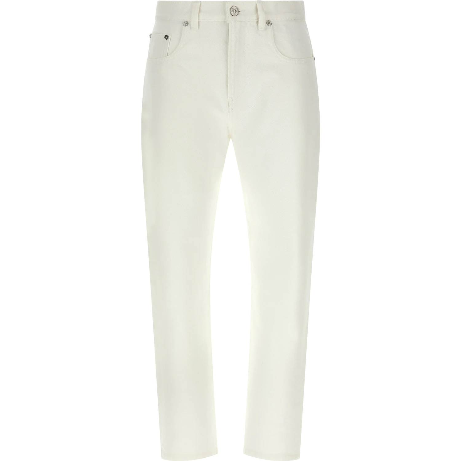 White Cotton High-Waisted Jean