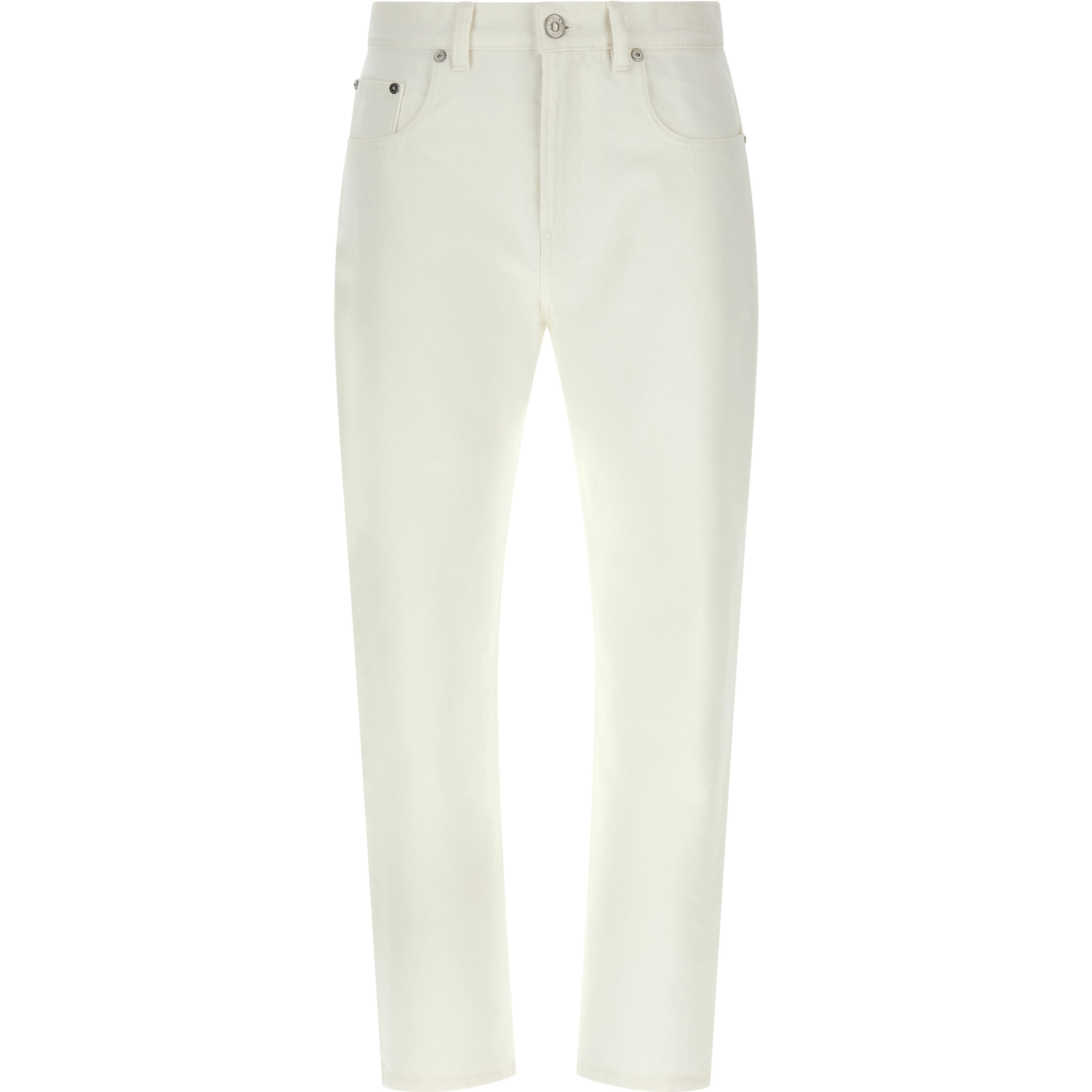 White Cotton High-Waisted Jean