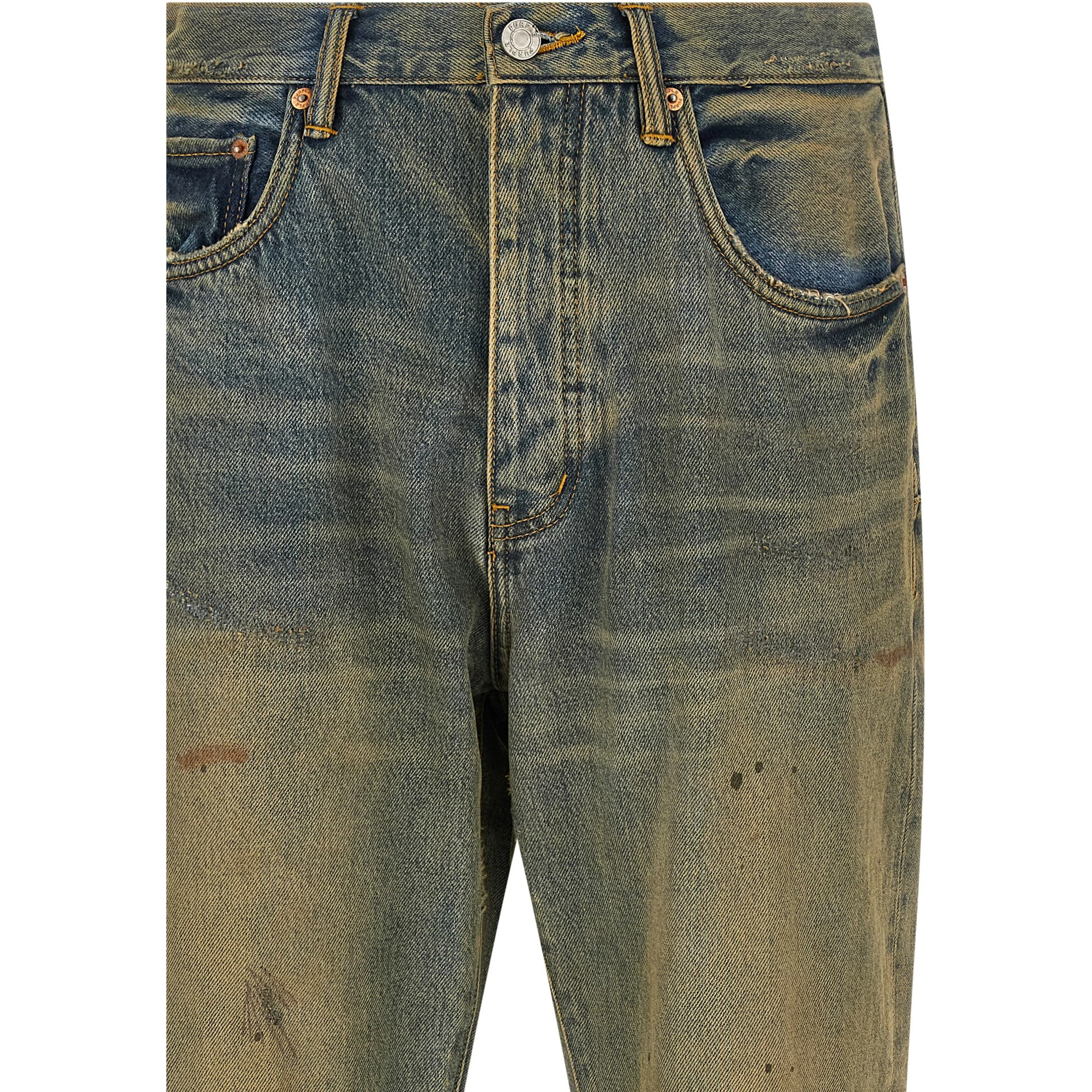 Bicolor Cotton Straight-Leg Jeans