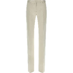 Beige Cotton Dress Pants