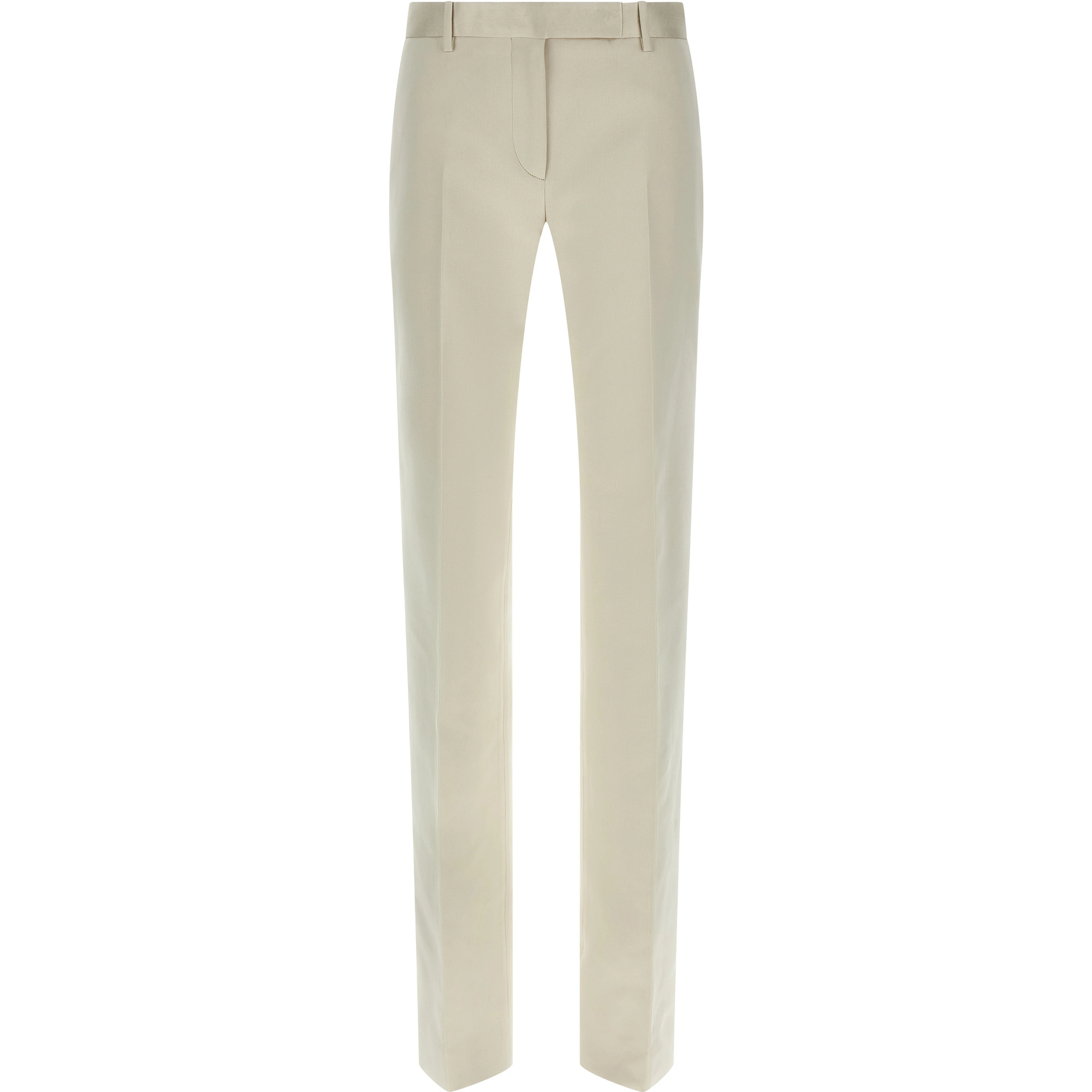 Beige Cotton Dress Pants