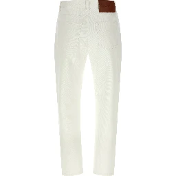 White Cotton High-Waisted Jean