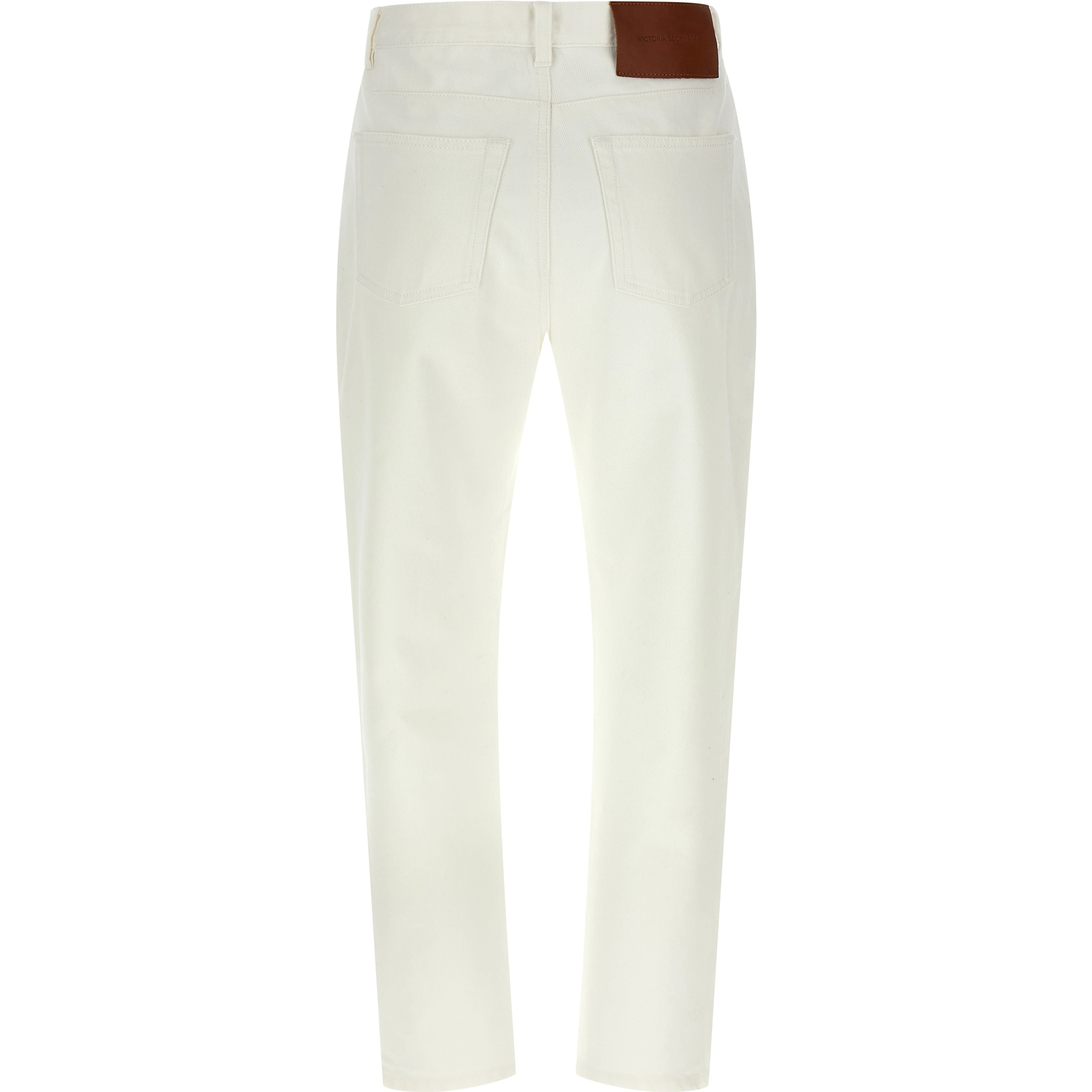 White Cotton High-Waisted Jean