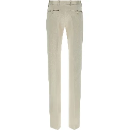 Beige Cotton Dress Pants