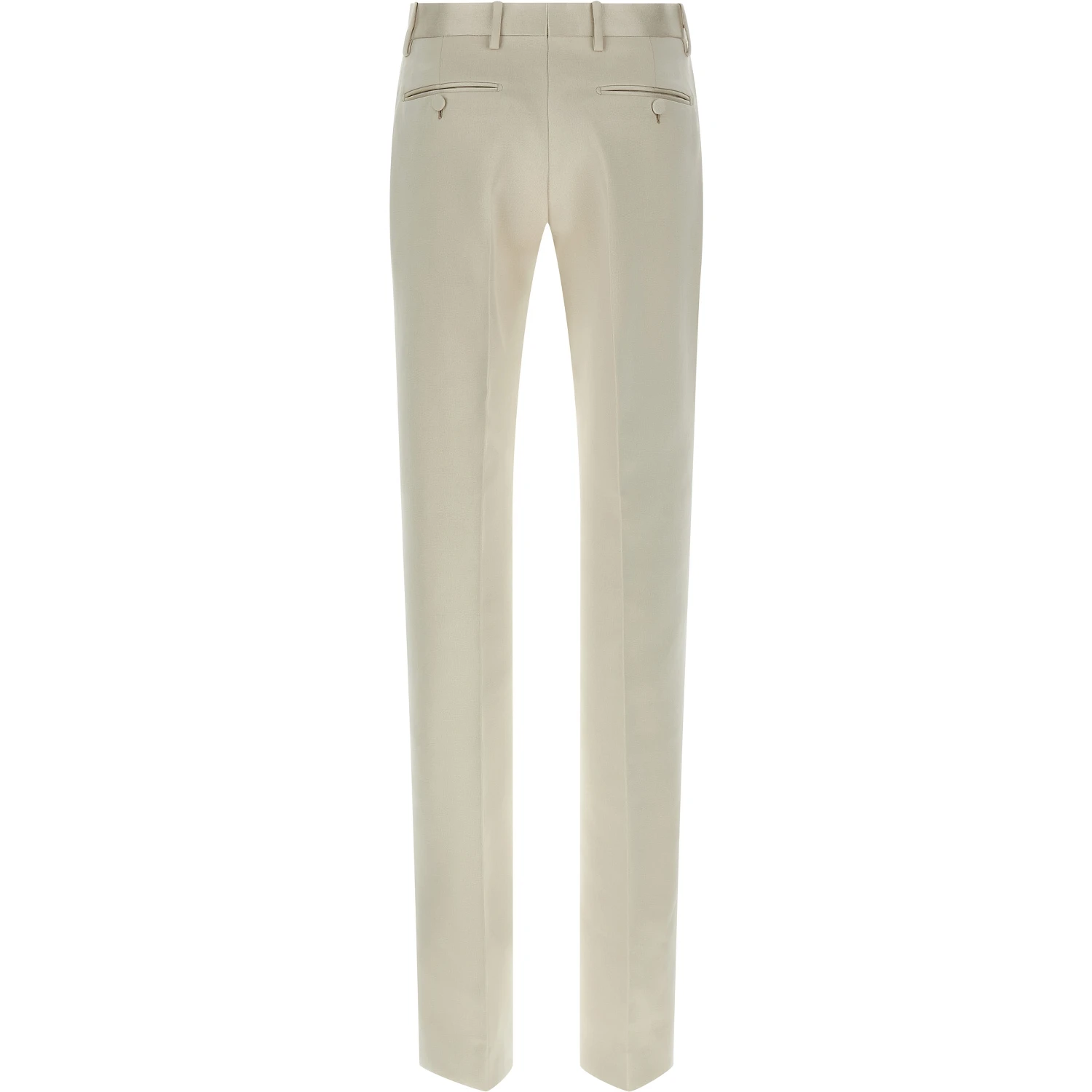 Beige Cotton Dress Pants