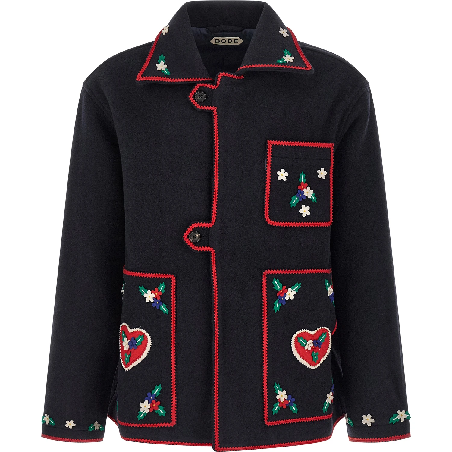 Blue Wool Full-Length Jacket