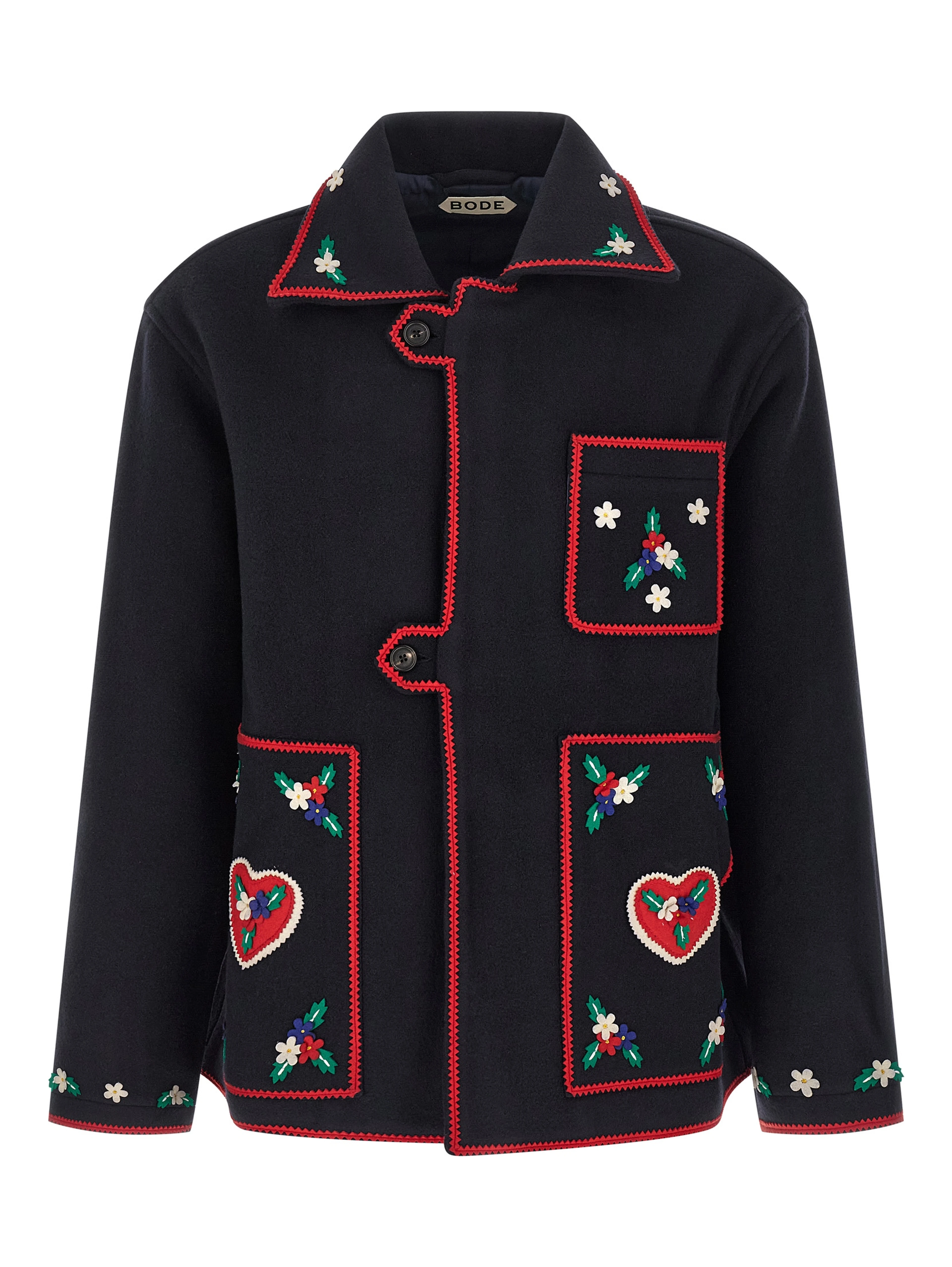 Blue Wool Full-Length Jacket