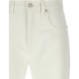 White Cotton High-Waisted Jean