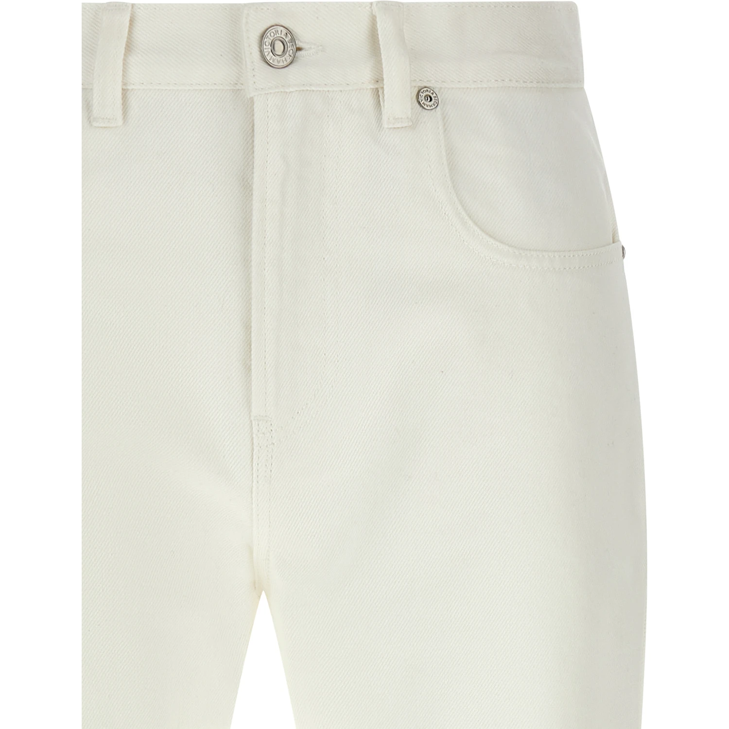 White Cotton High-Waisted Jean