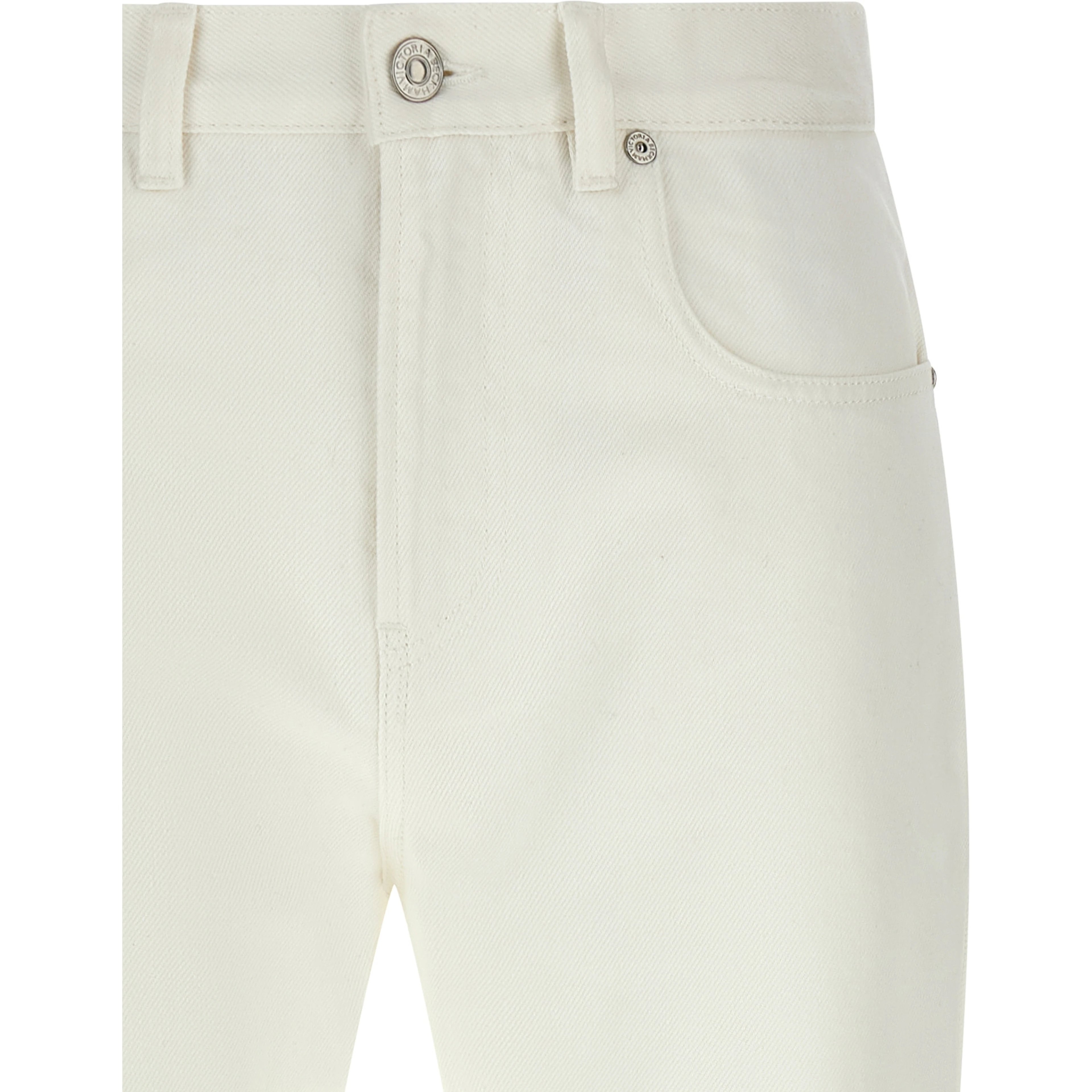 White Cotton High-Waisted Jean
