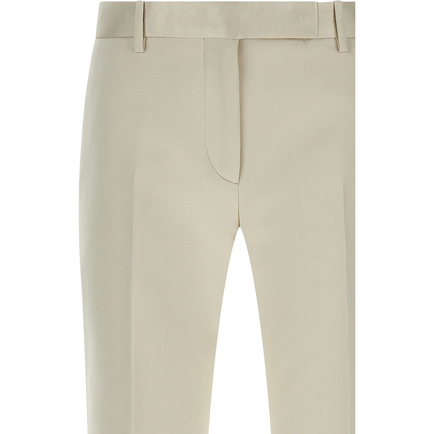 Beige Cotton Dress Pants