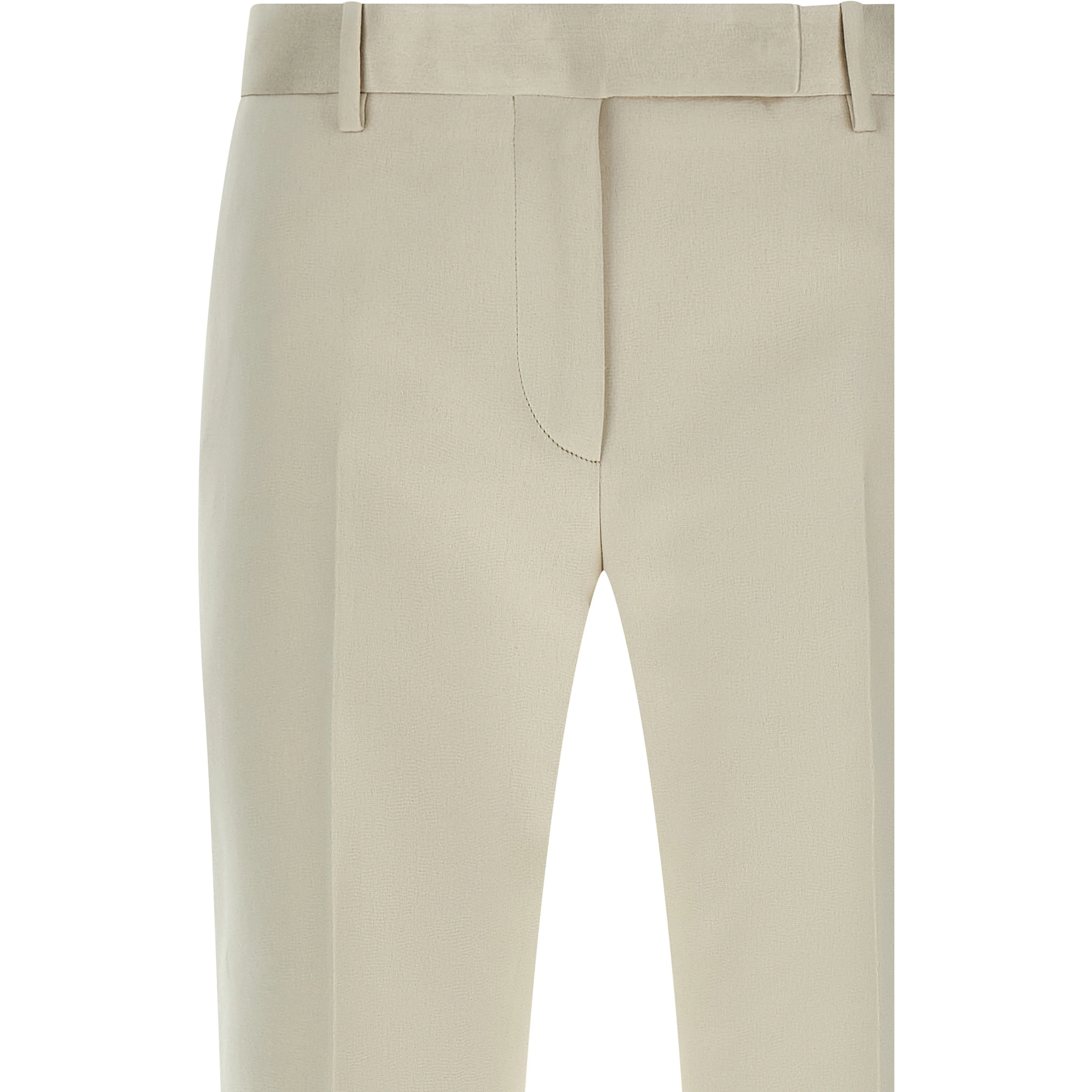 Beige Cotton Dress Pants