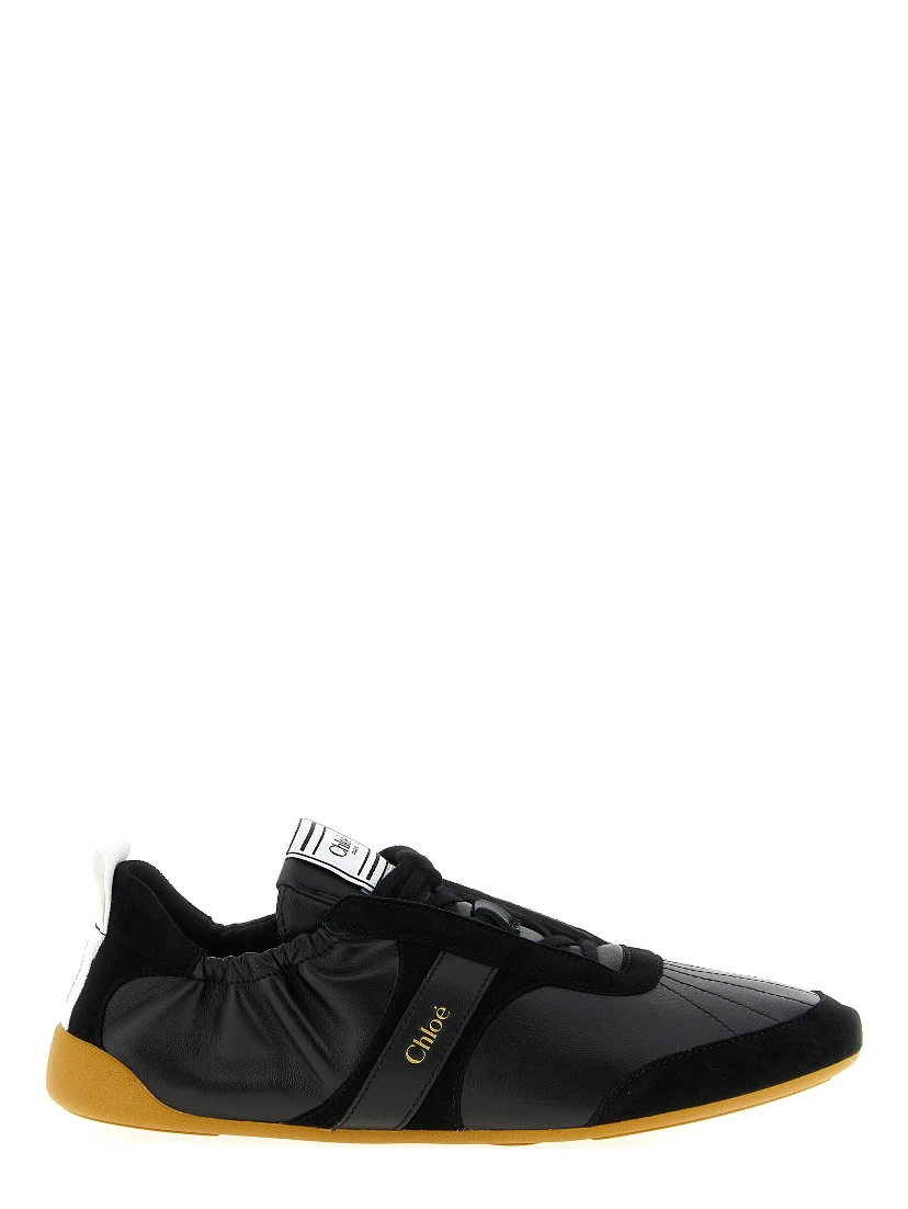 Black Polyester Athletic Sneakers