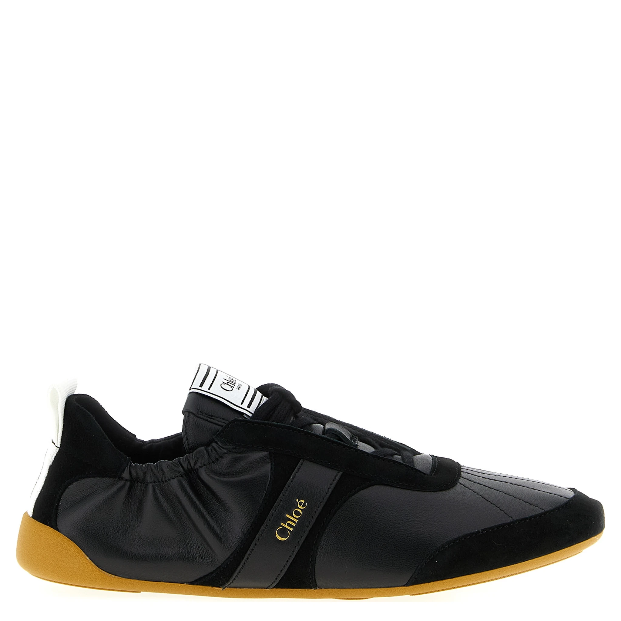 Black Polyester Athletic Sneakers
