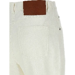White Cotton High-Waisted Jean