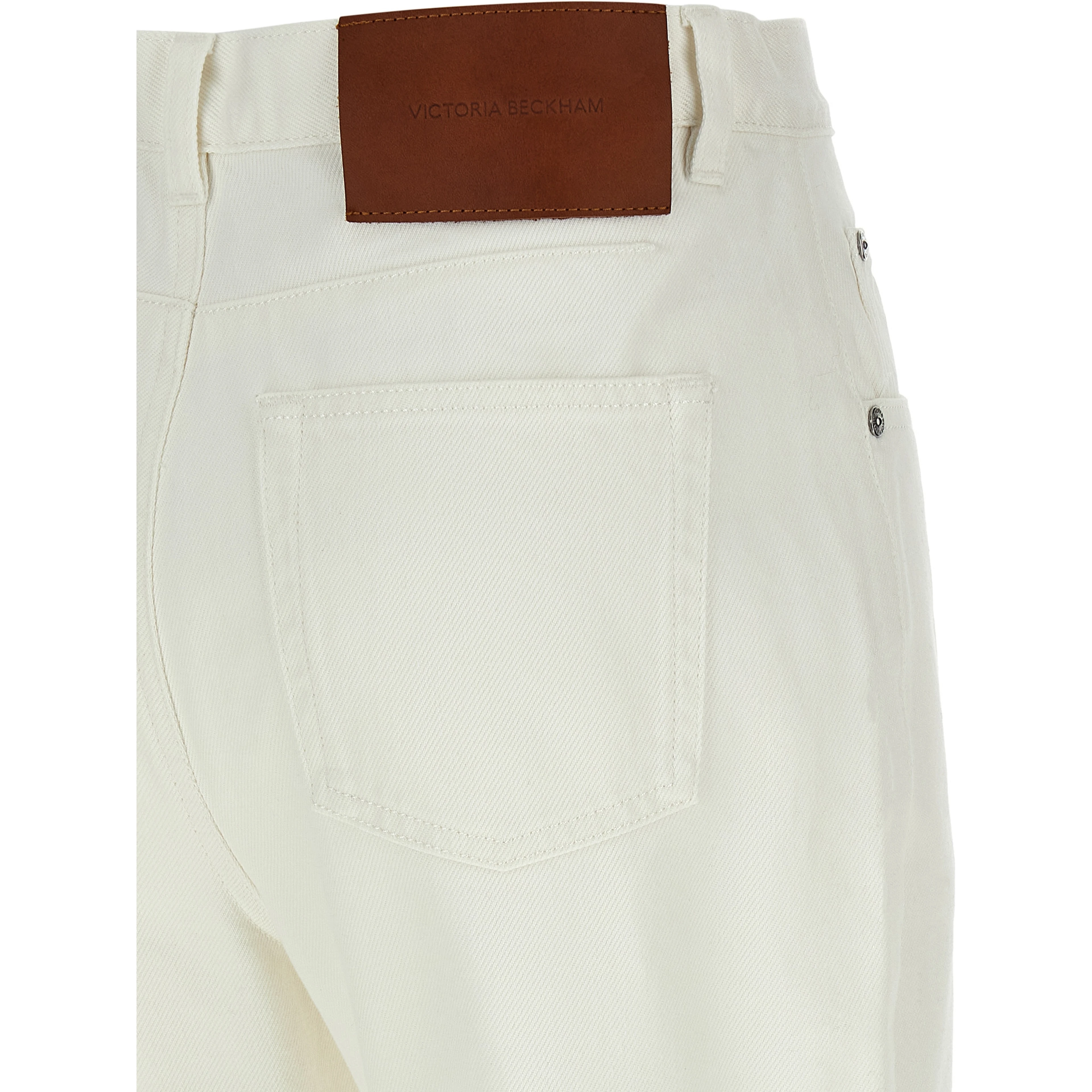 White Cotton High-Waisted Jean