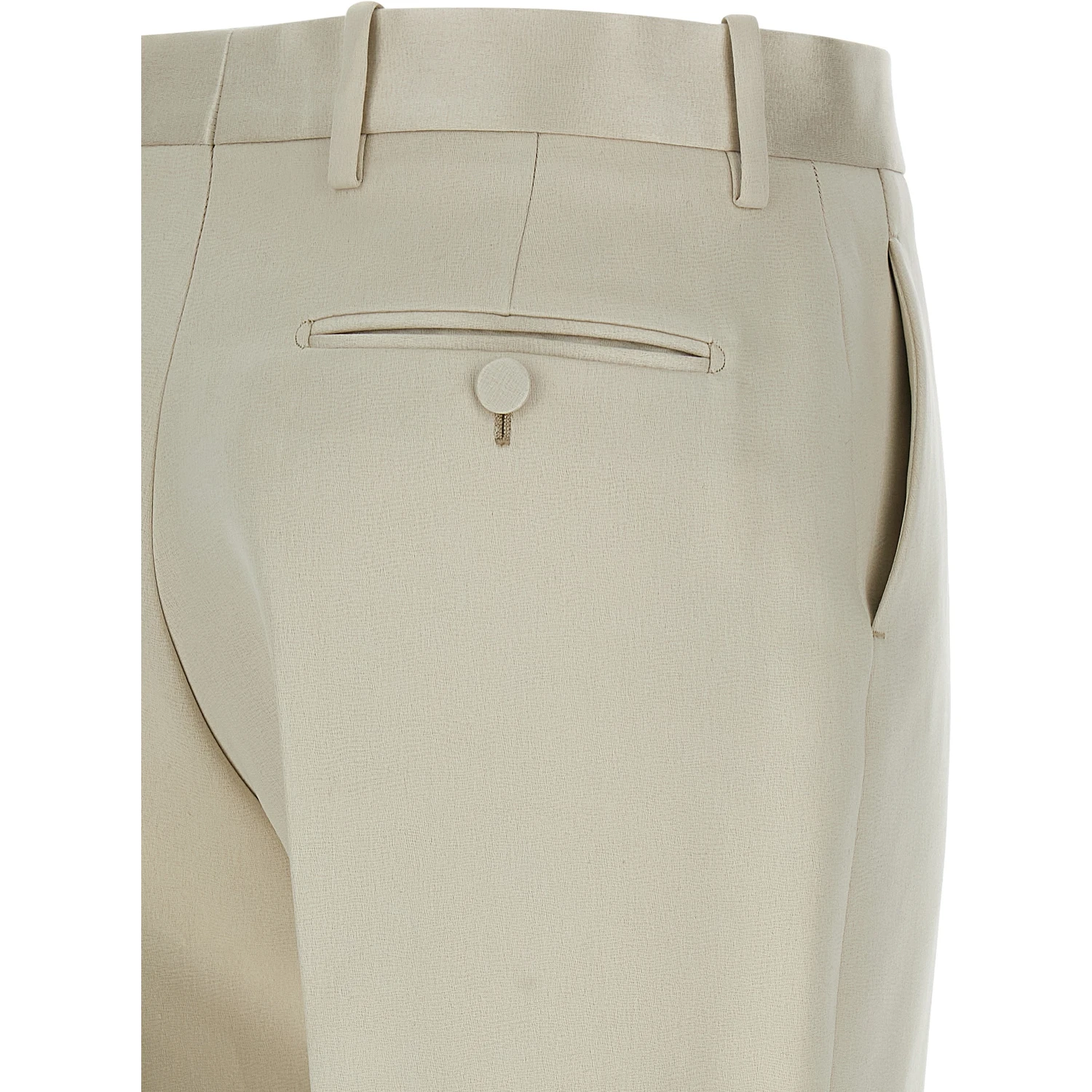Beige Cotton Dress Pants