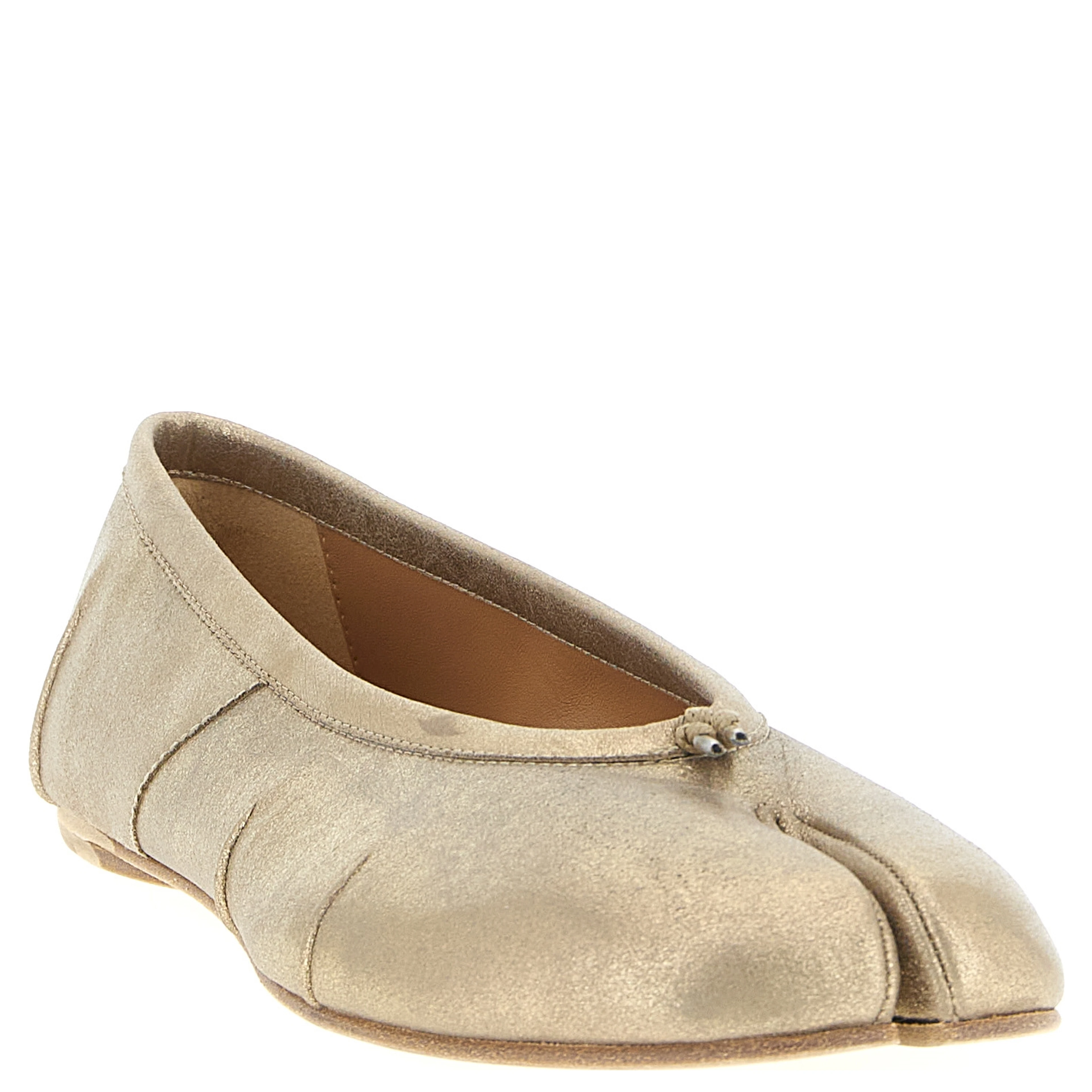 Gold Cashmere Ballet Flats