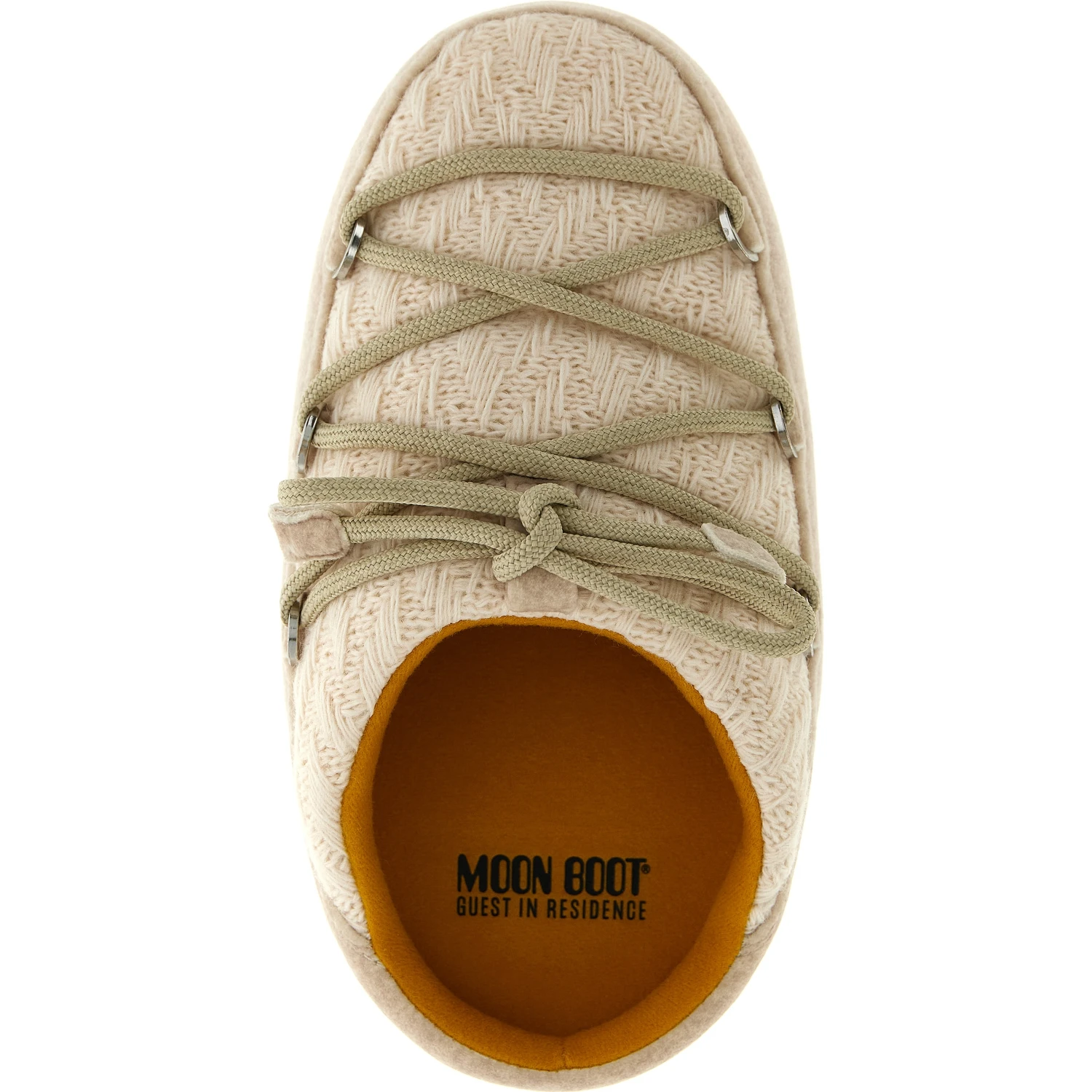 Beige Polyester Flat Boots