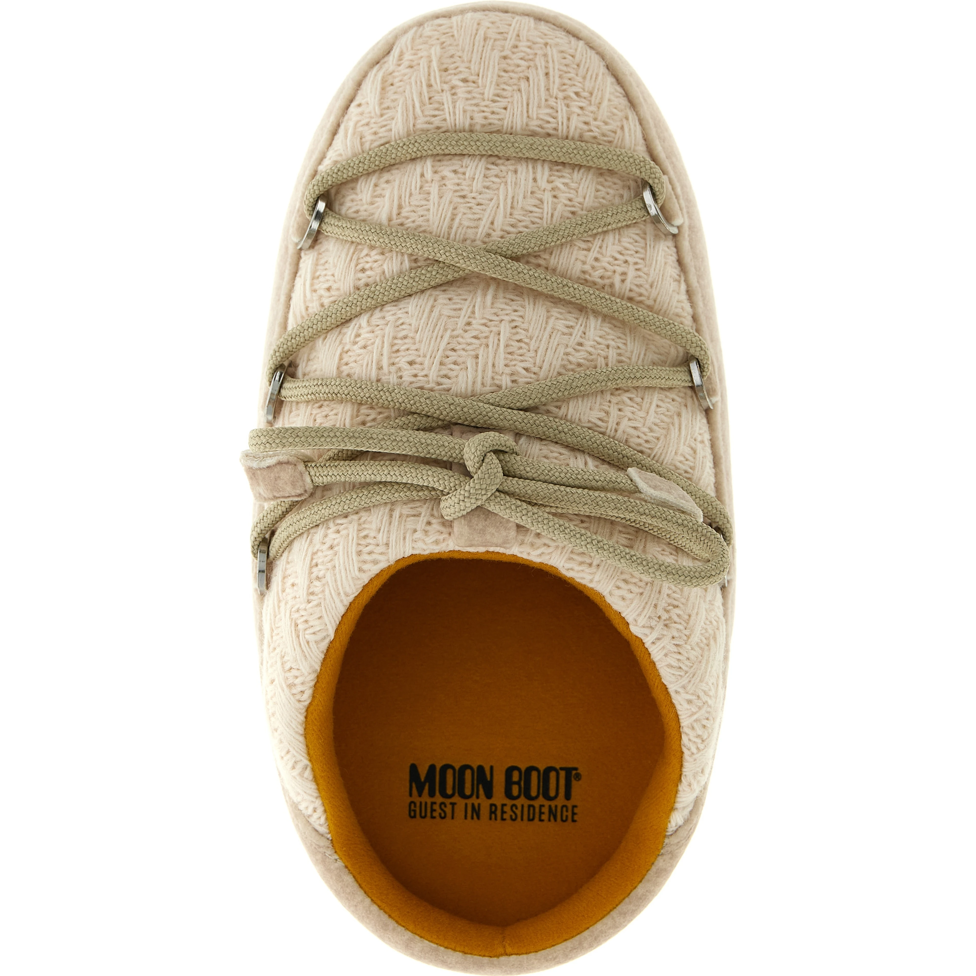 Beige Polyester Flat Boots