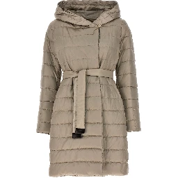 Beige Polyamide Full-Length Jacket