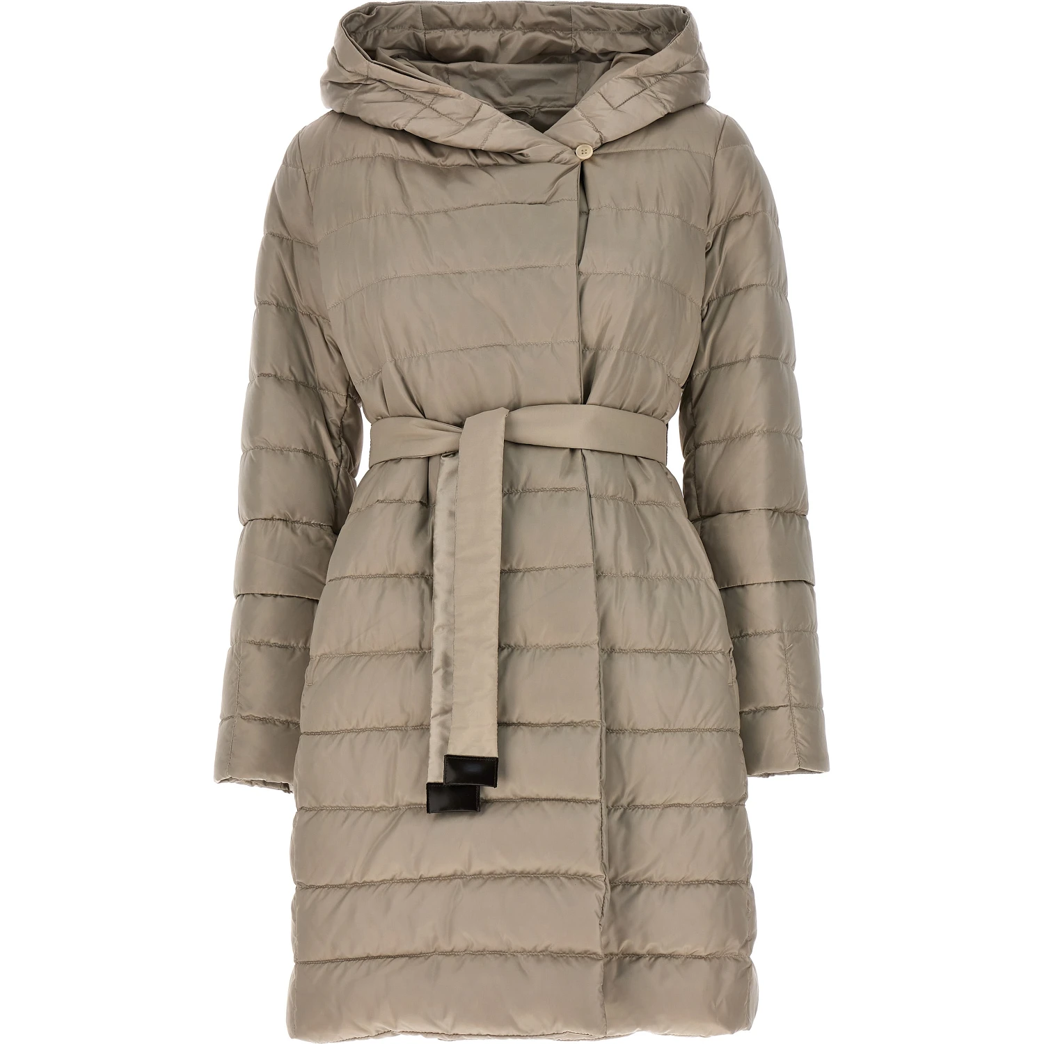 Beige Polyamide Full-Length Jacket