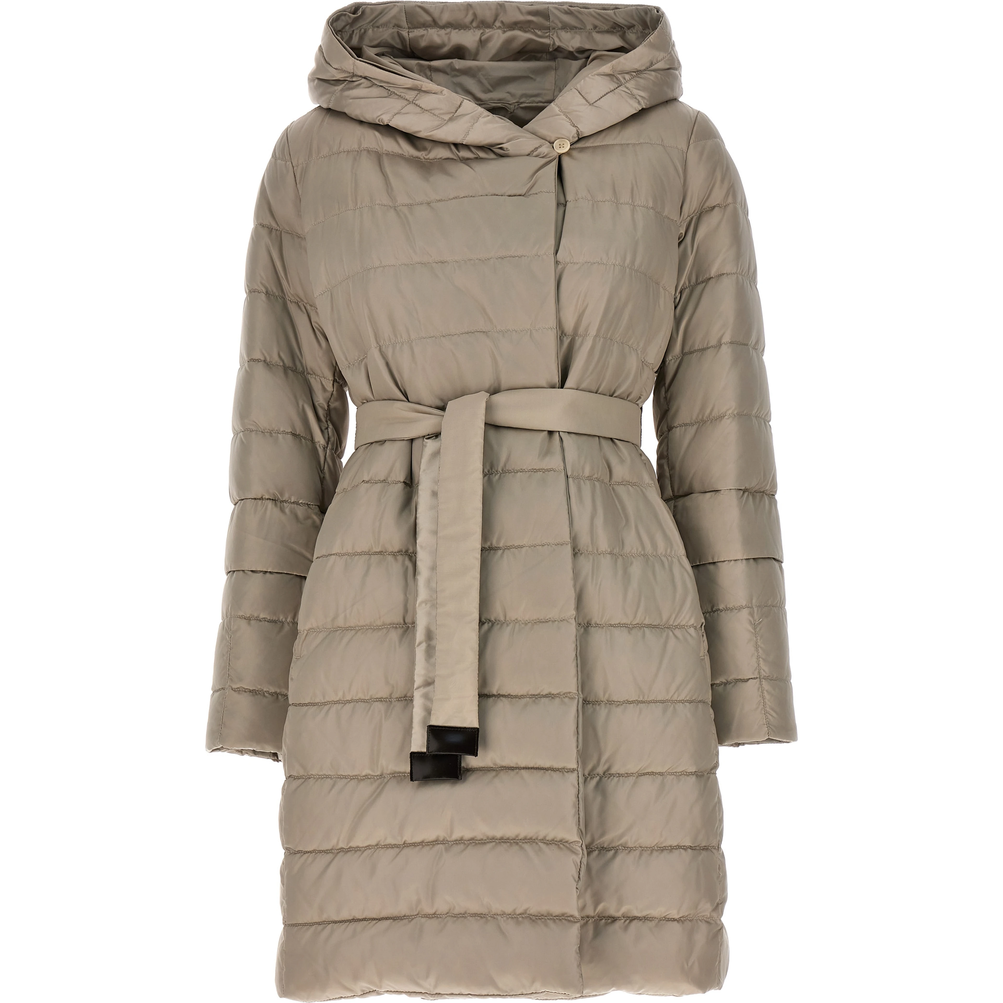 Beige Polyamide Full-Length Jacket