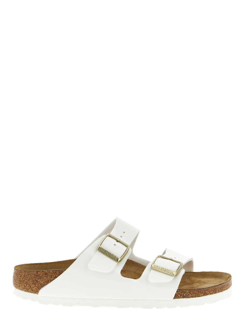 White Artificial Leather Slides