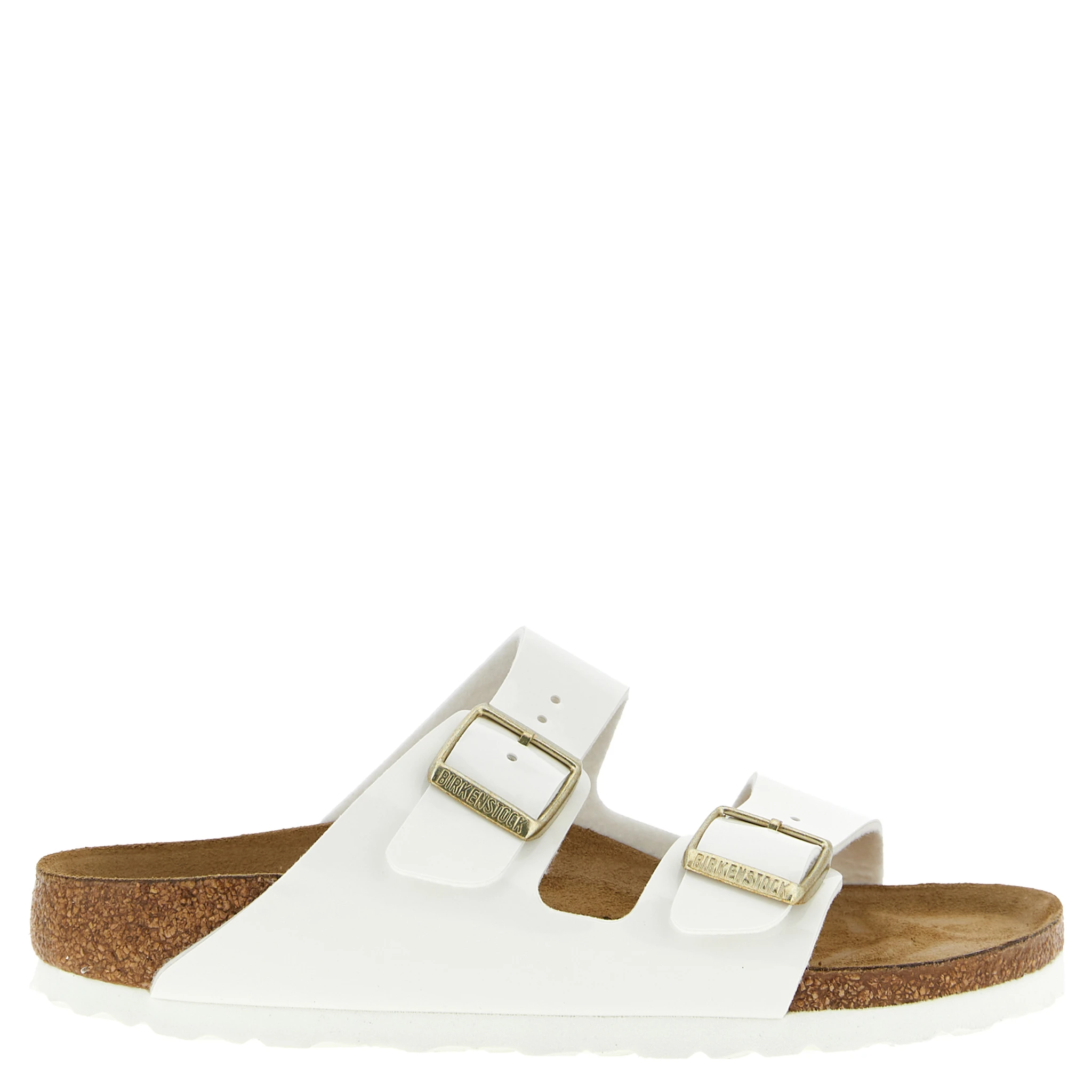 White Artificial Leather Slides