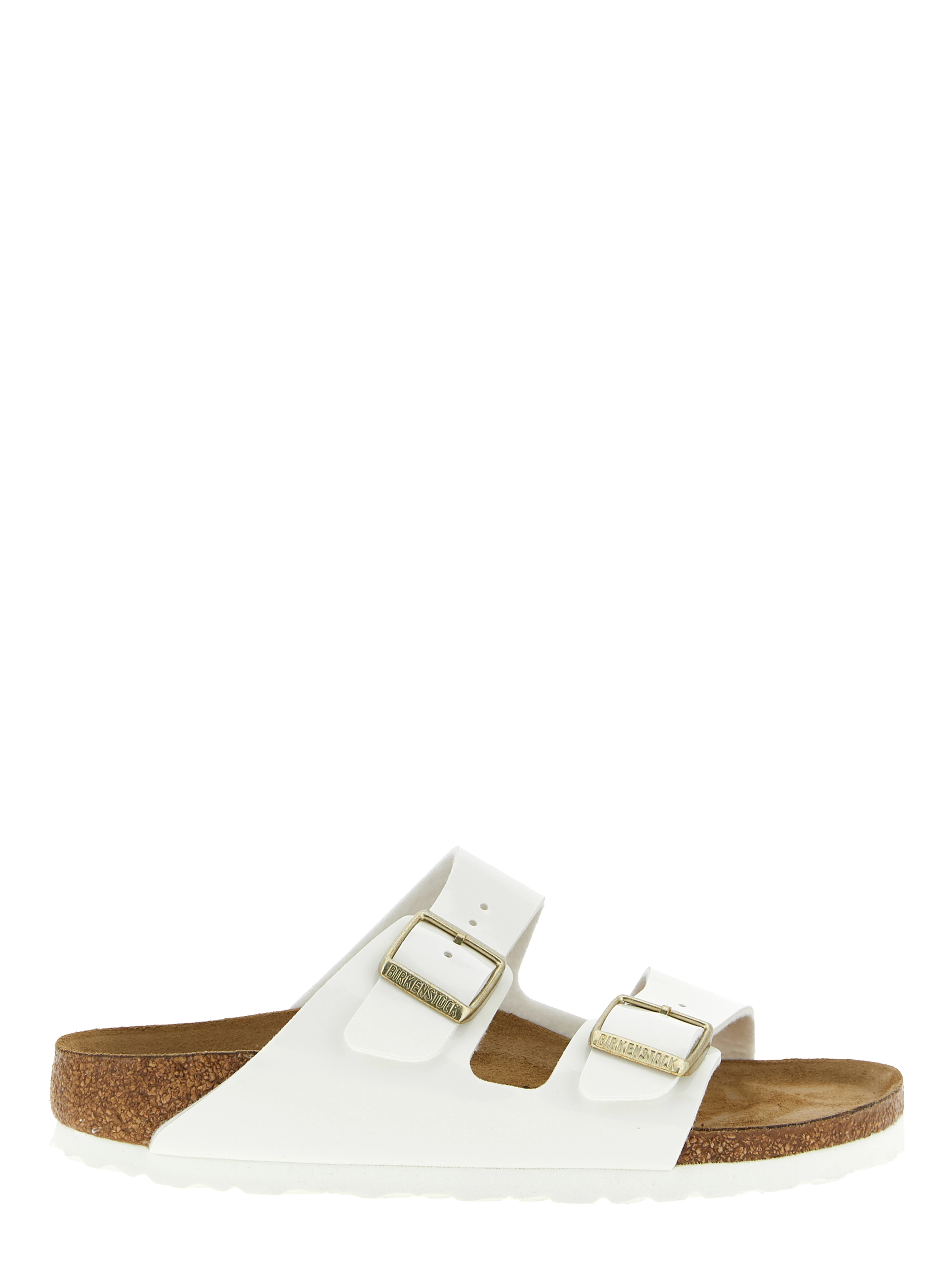 White Artificial Leather Slides