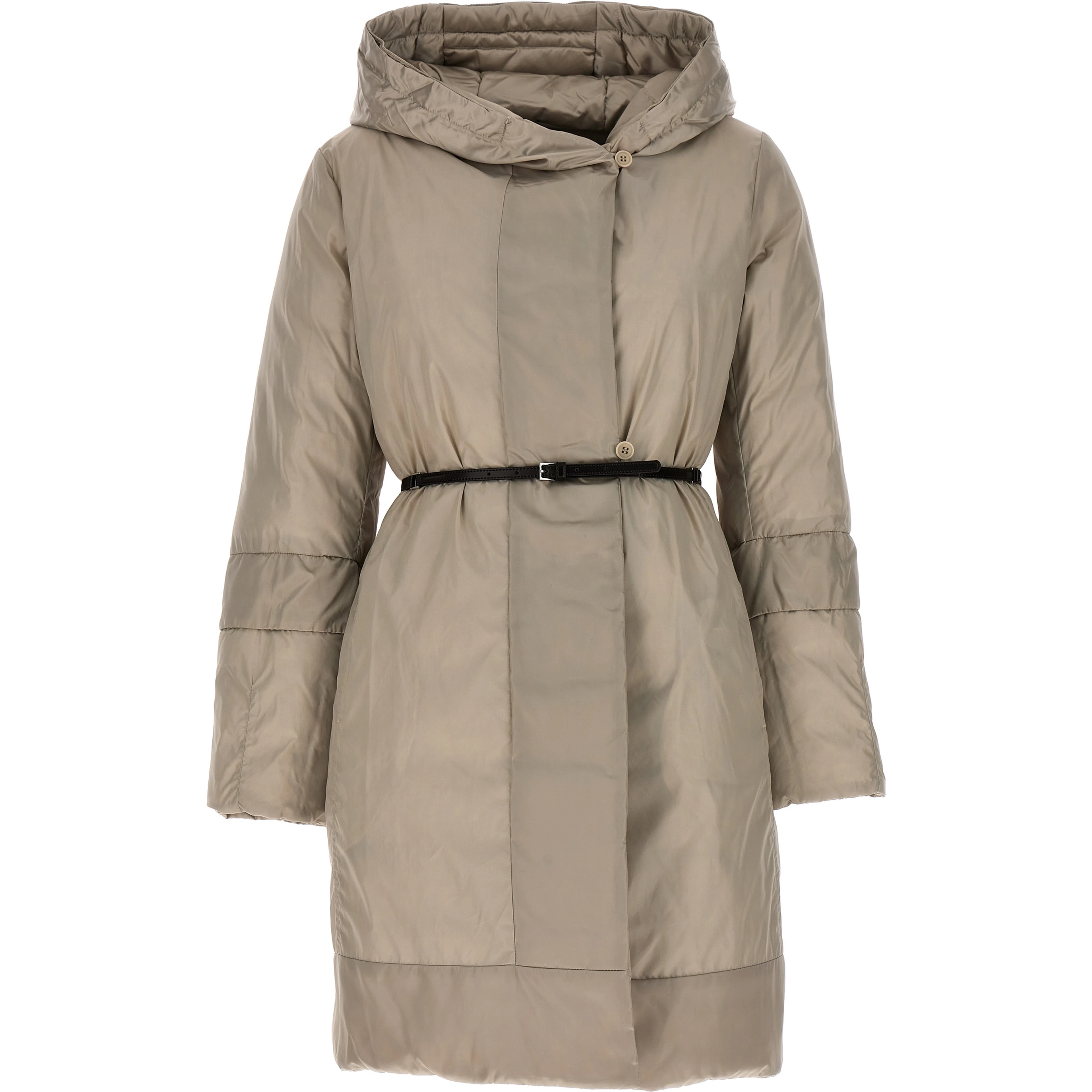 Beige Polyamide Full-Length Jacket