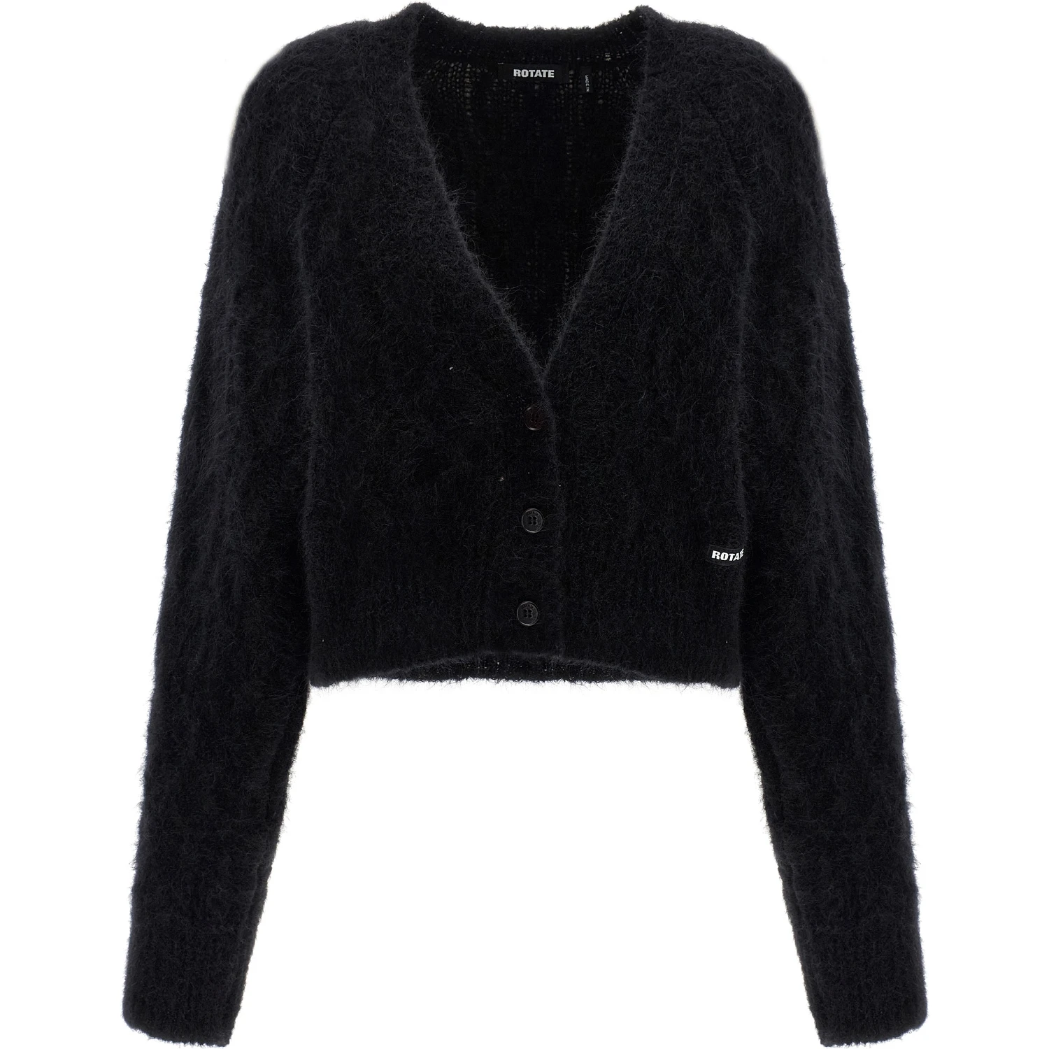 Black Alpaca Leather Cardigan