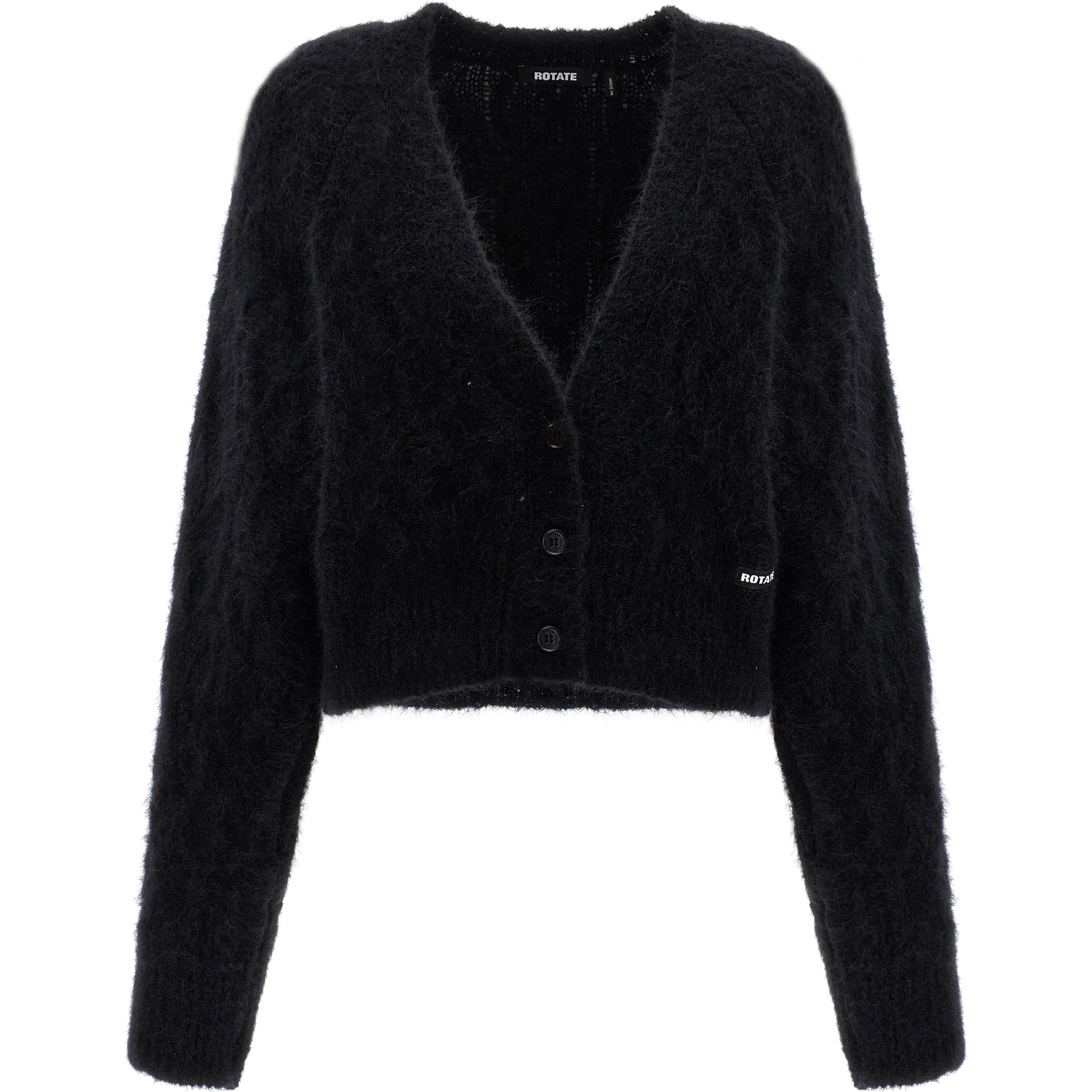 Black Alpaca Leather Cardigan