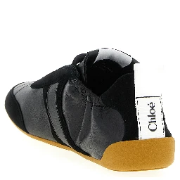 Black Polyester Athletic Sneakers