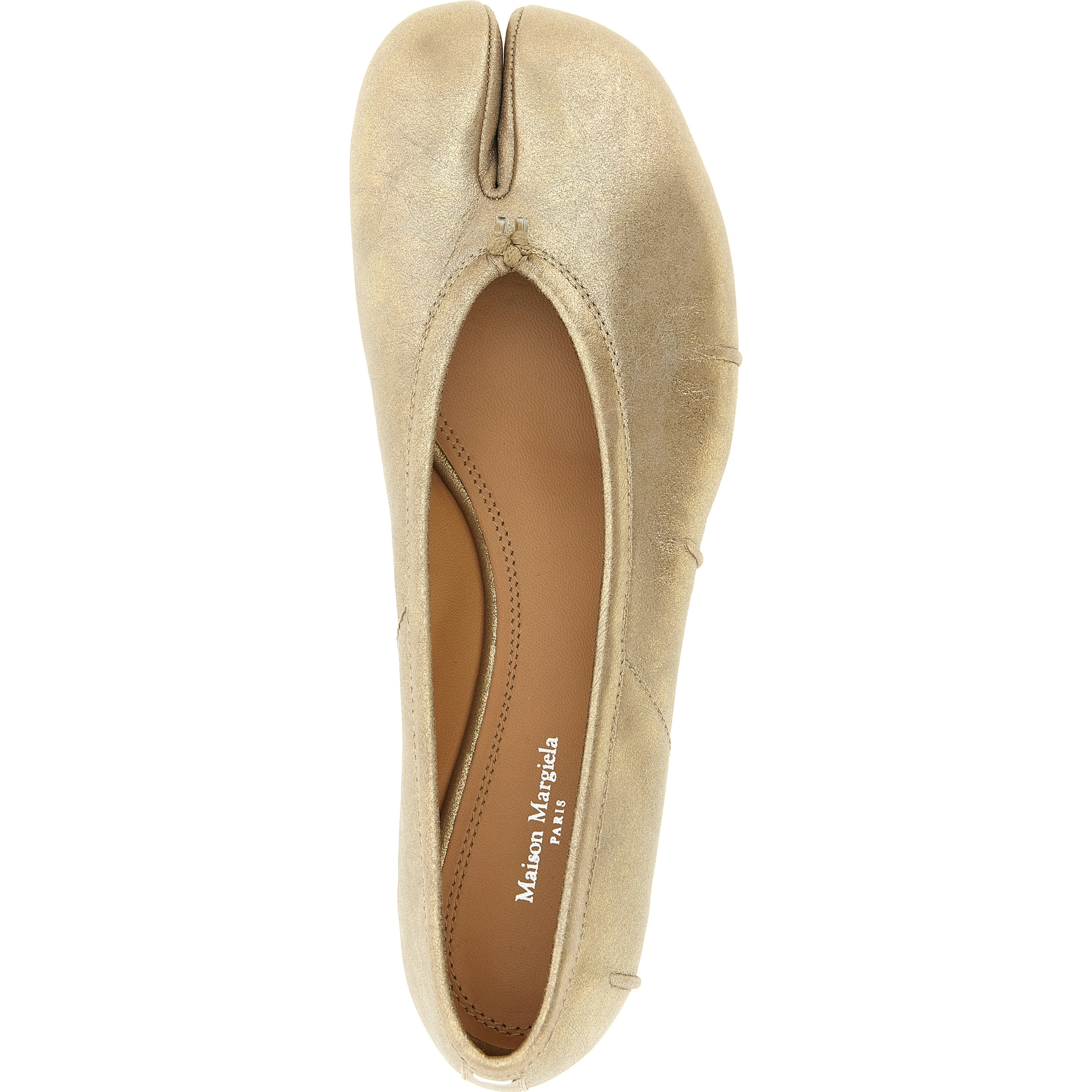 Gold Cashmere Ballet Flats