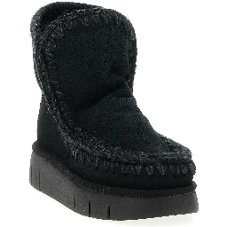 Black Lamb Leather Ankle Boots