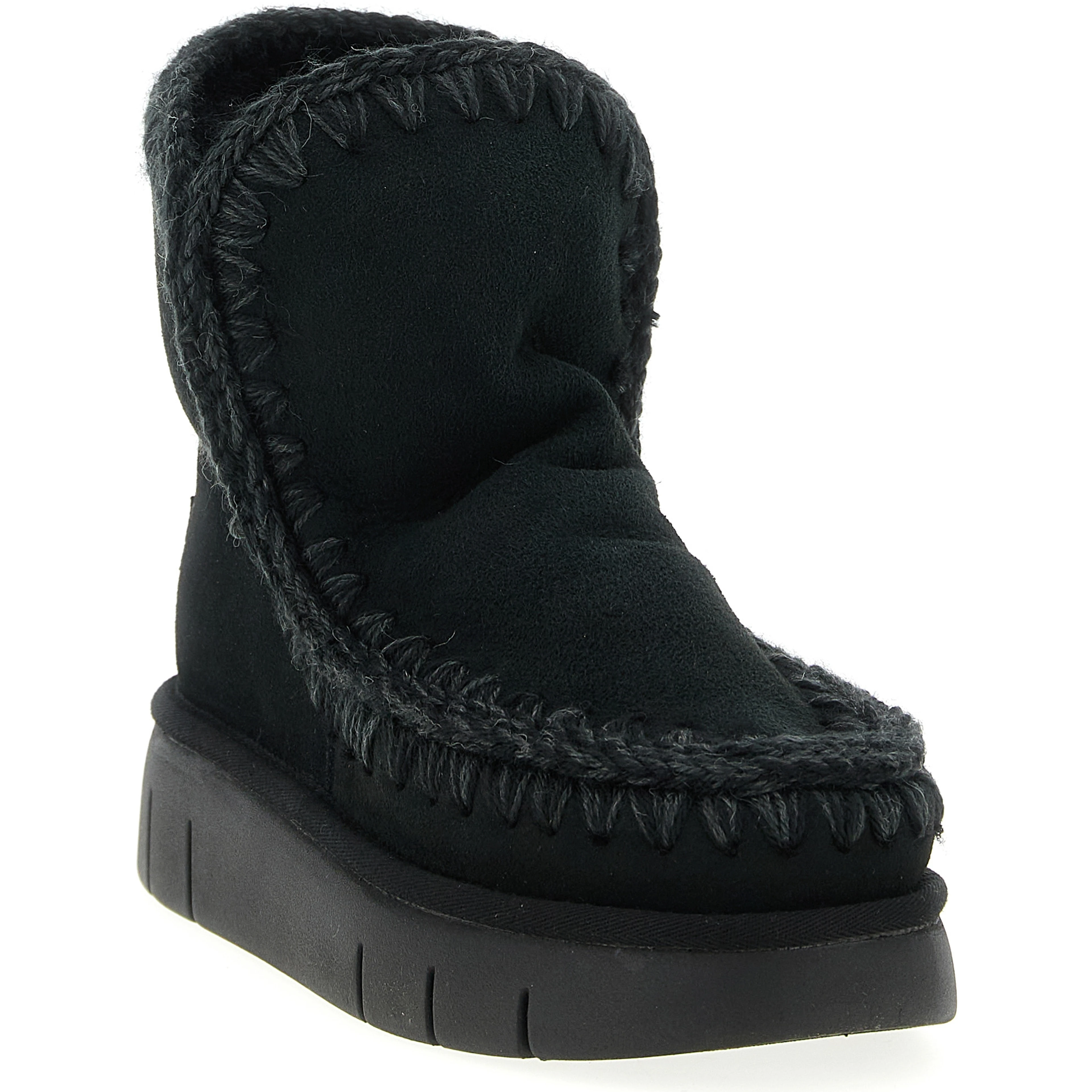 Black Lamb Leather Ankle Boots