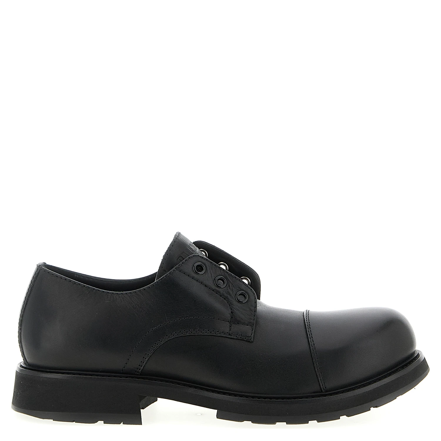 Black Bull Skin Slip-On Loafers