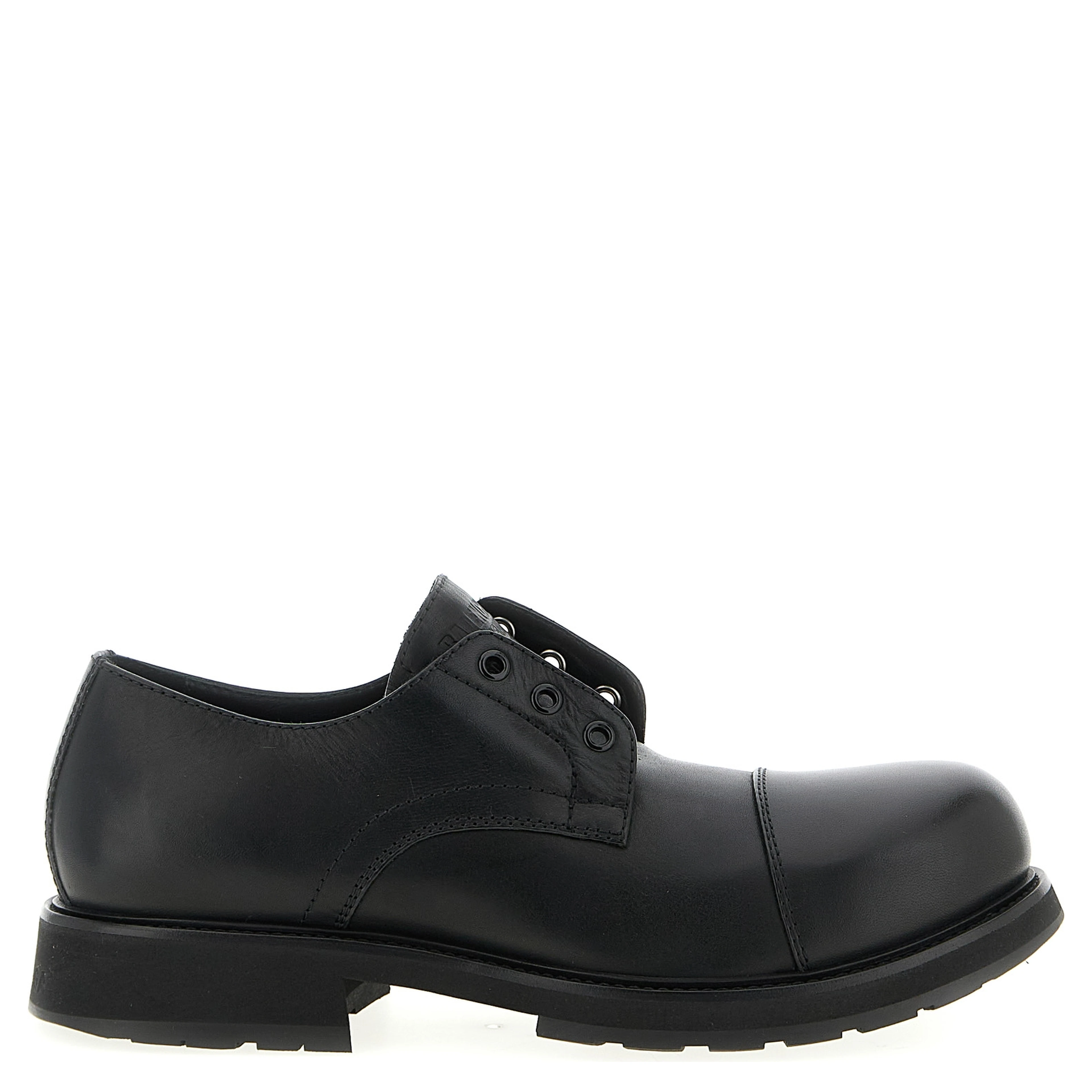Black Bull Skin Slip-On Loafers
