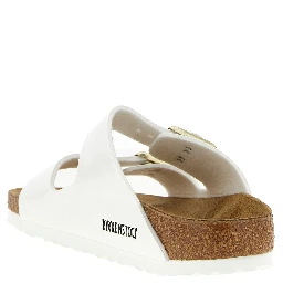 White Artificial Leather Slides