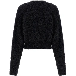 Black Alpaca Leather Cardigan