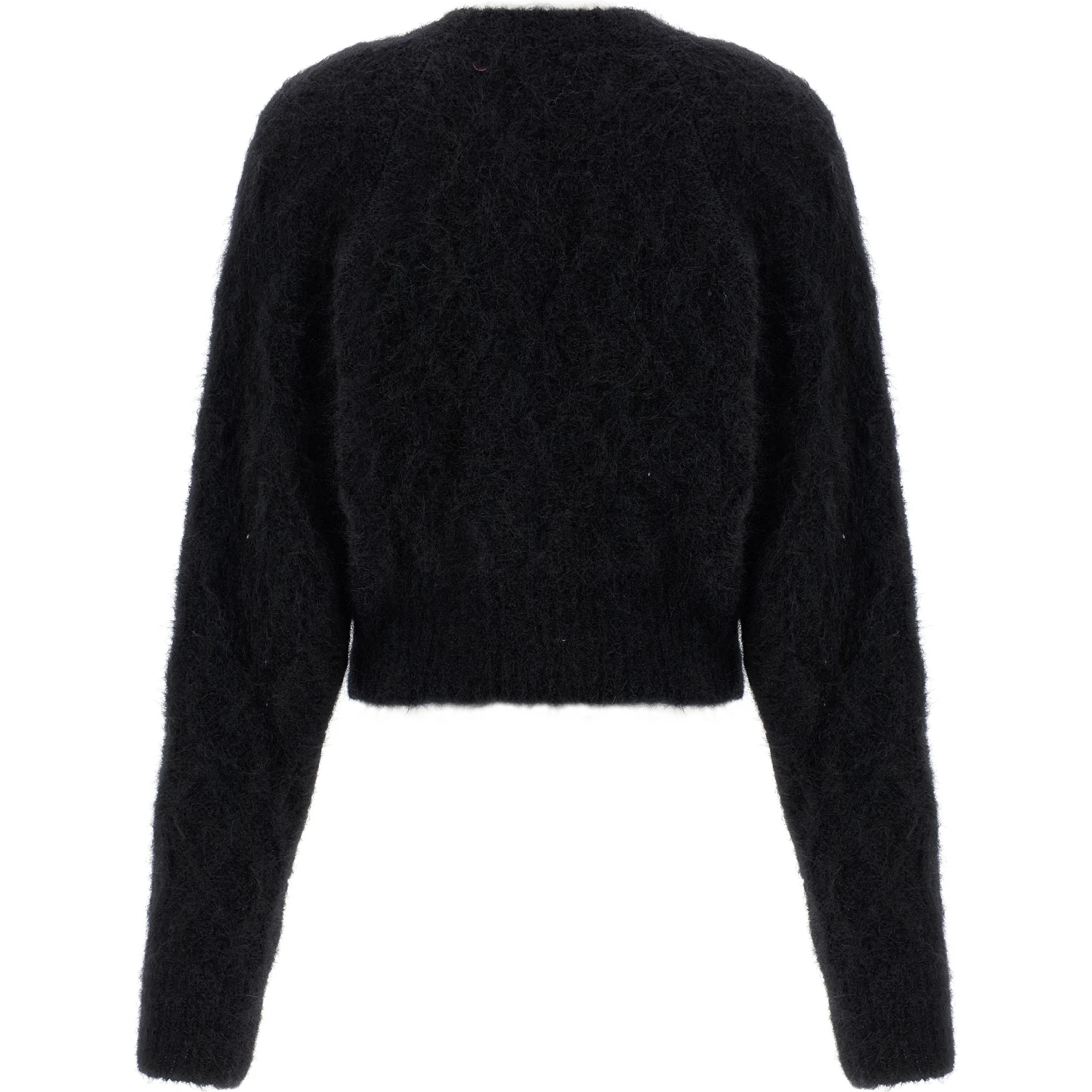 Black Alpaca Leather Cardigan