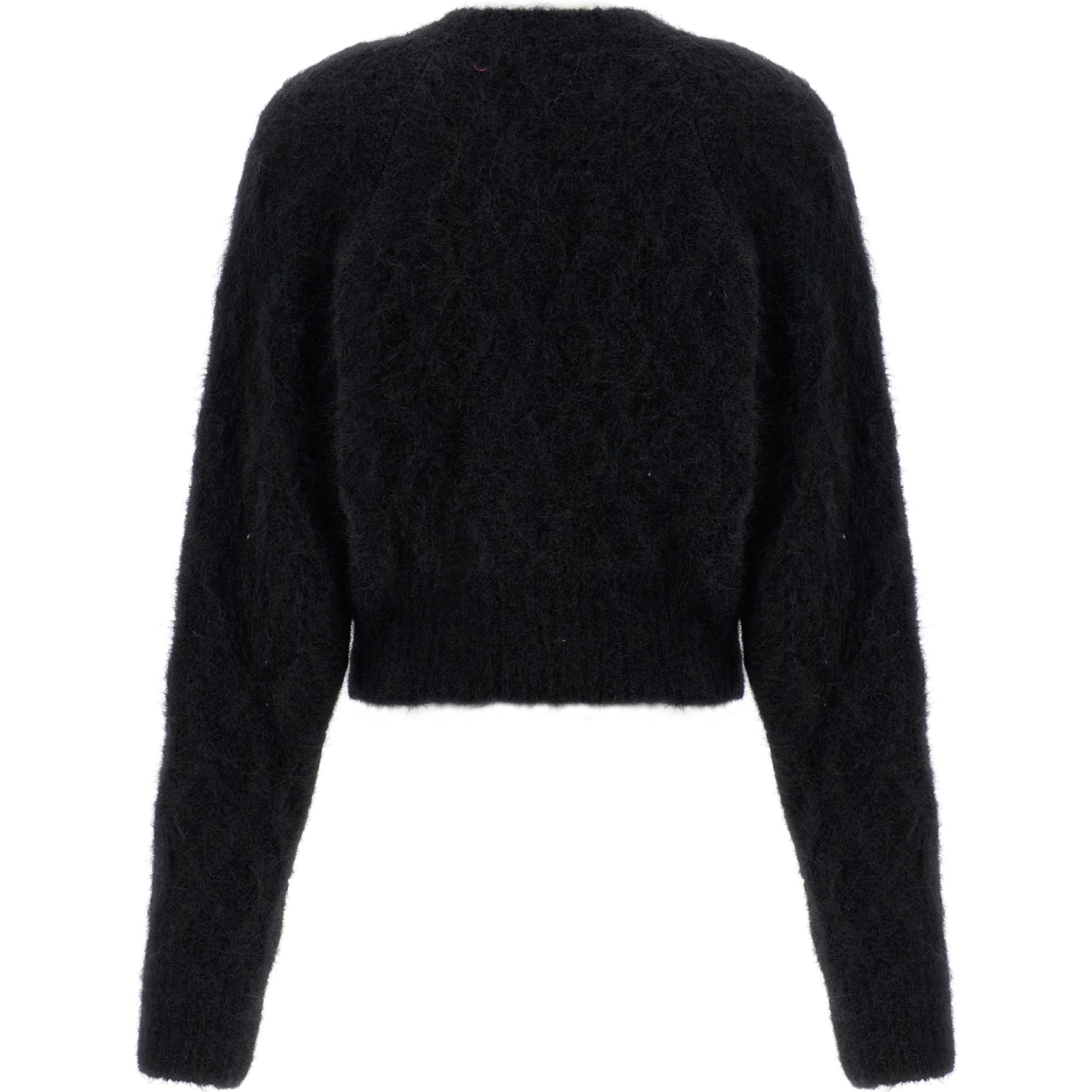 Black Alpaca Leather Cardigan