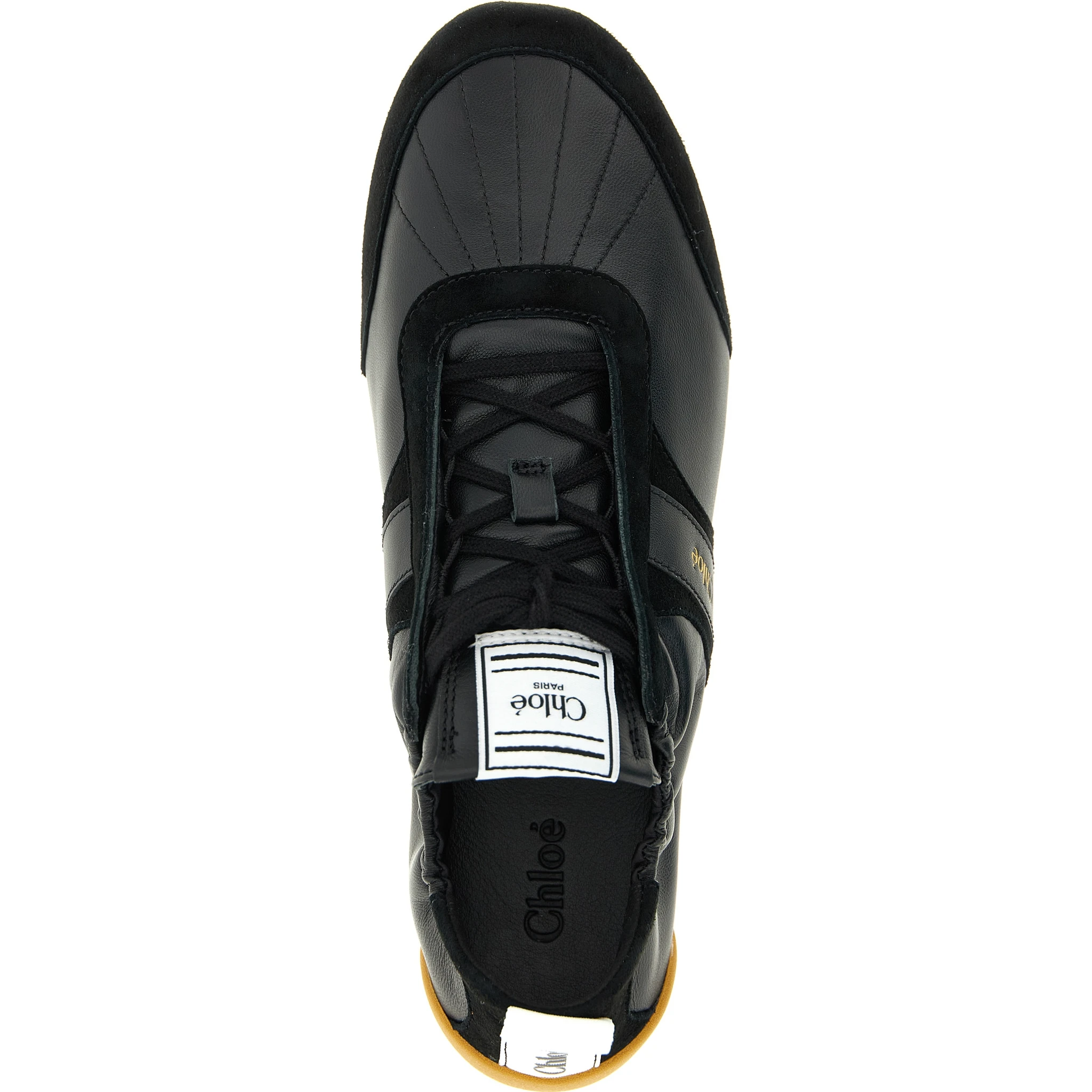 Black Polyester Athletic Sneakers
