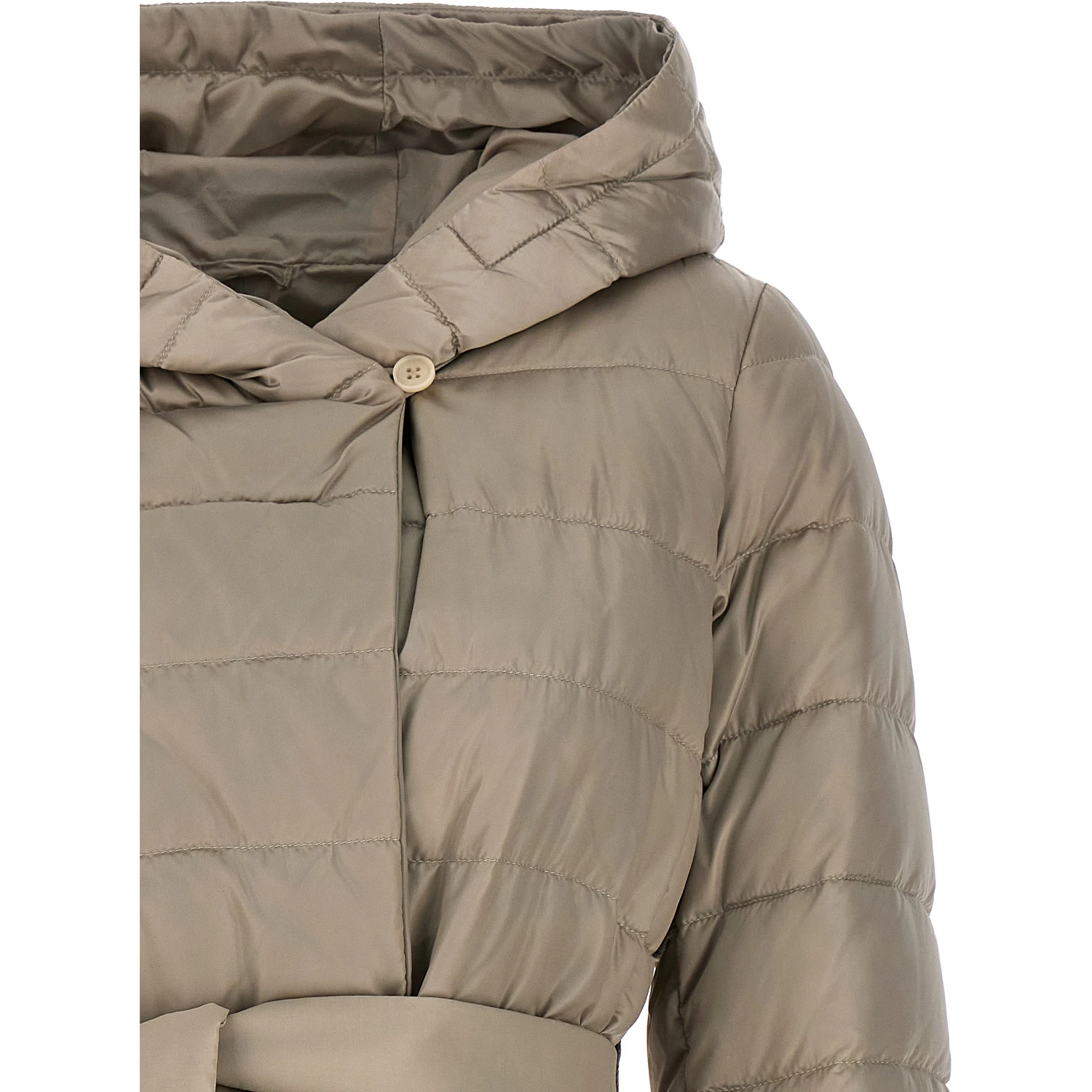 Beige Polyamide Full-Length Jacket
