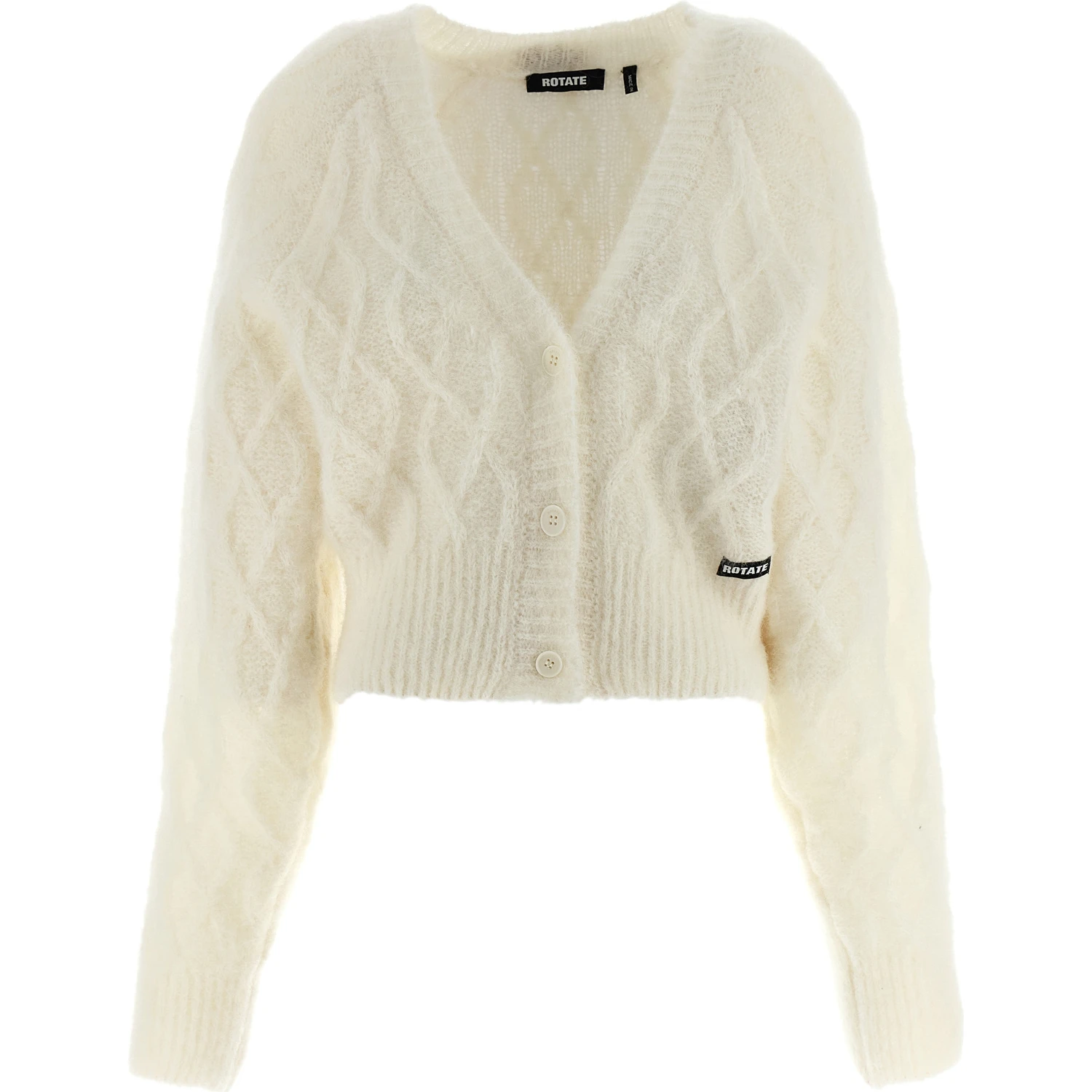 White Alpaca Leather Cardigan