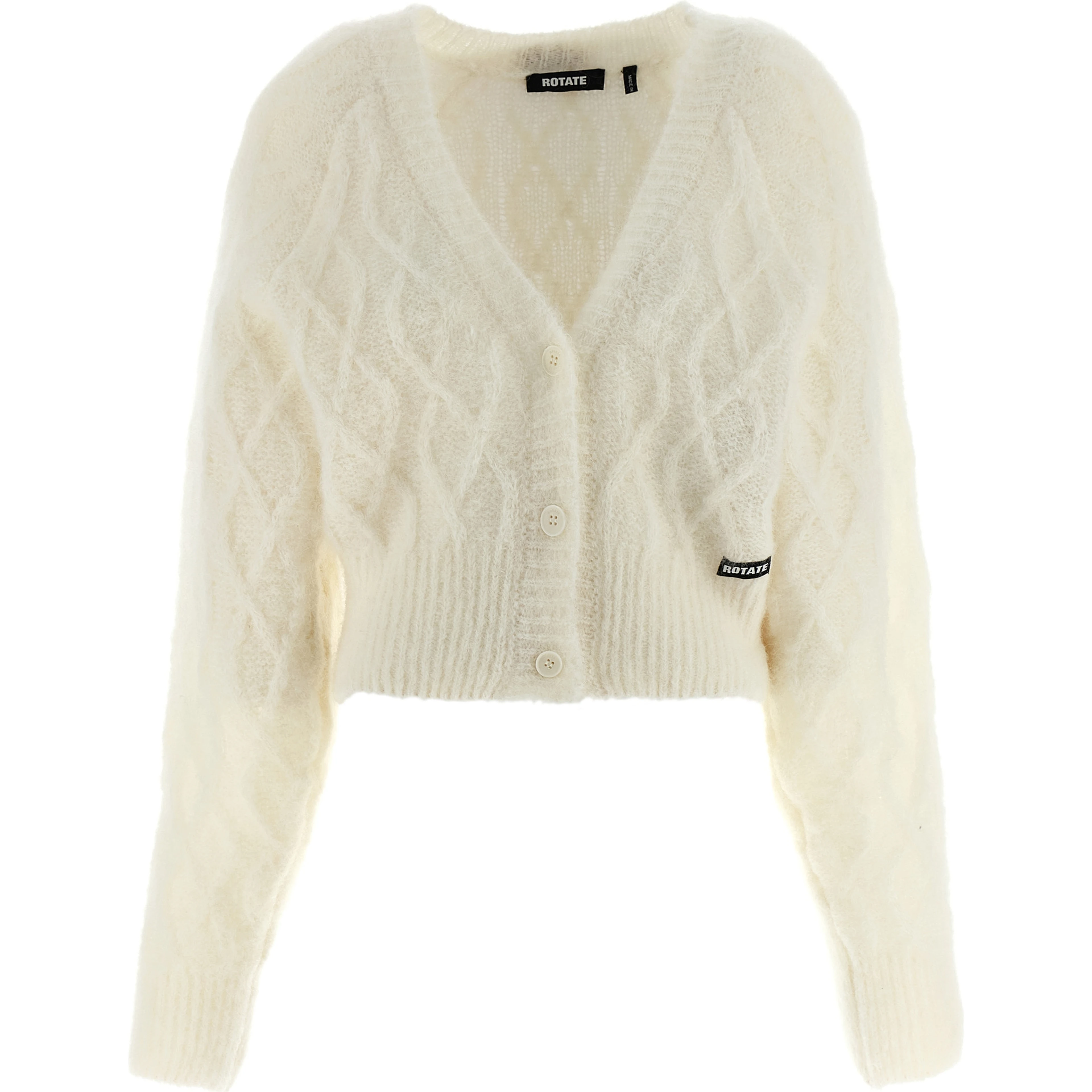 White Alpaca Leather Cardigan