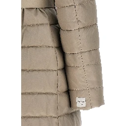 Beige Polyamide Full-Length Jacket