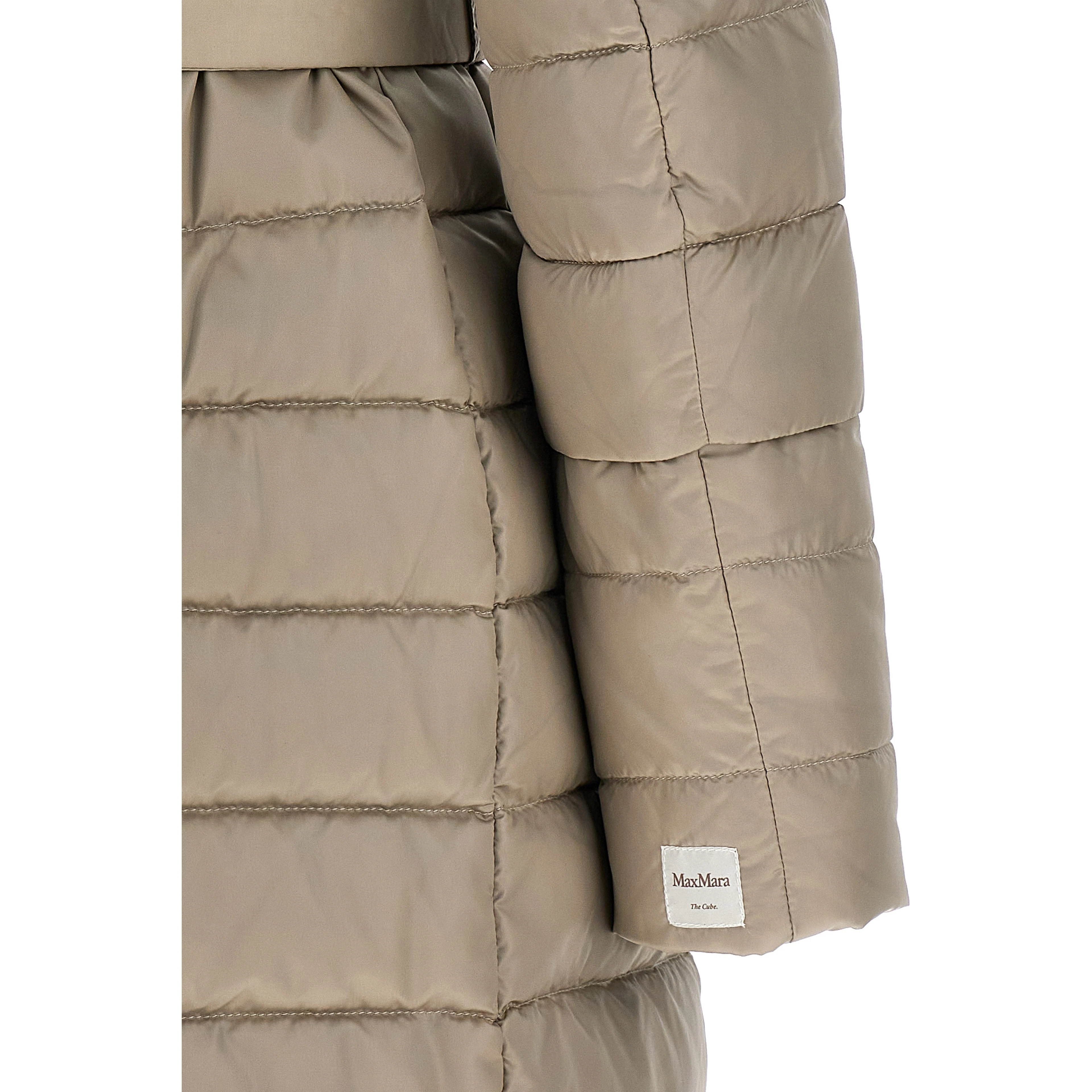 Beige Polyamide Full-Length Jacket